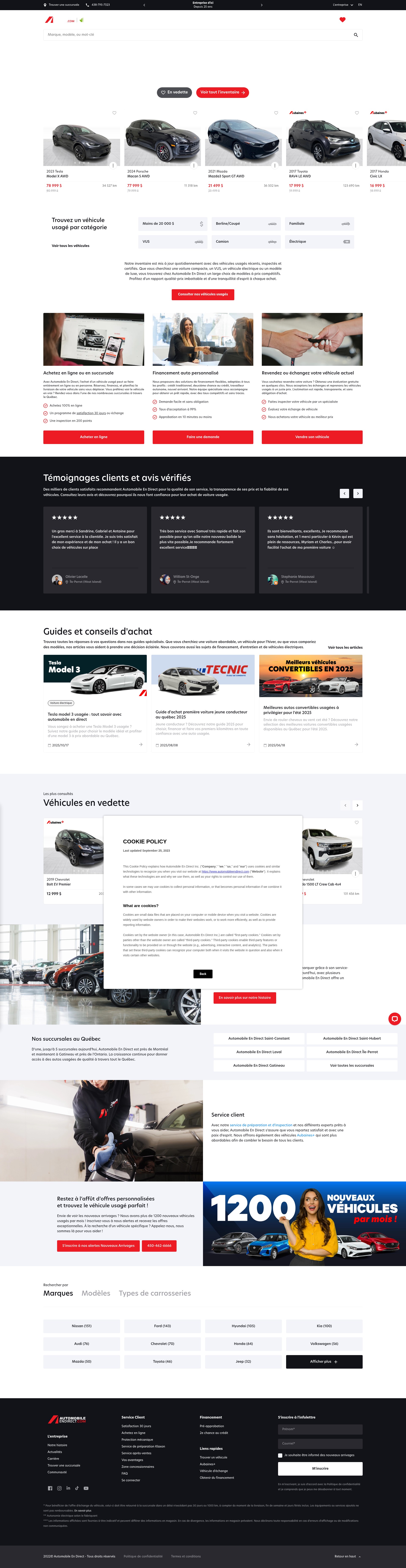 Screenshot of www.automobileendirect.com