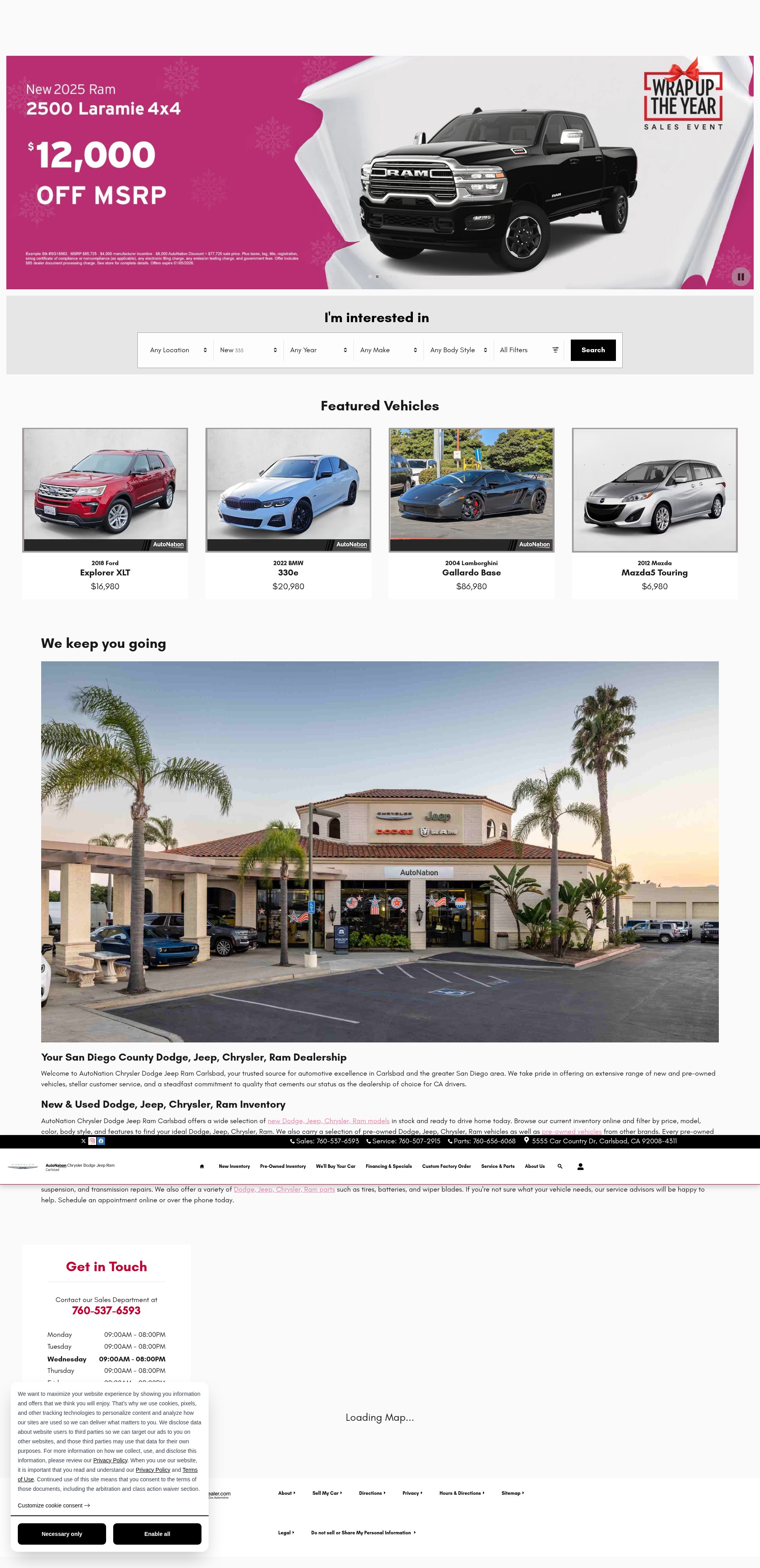 Screenshot of www.autonationchryslerdodgejeepramcarlsbad.com