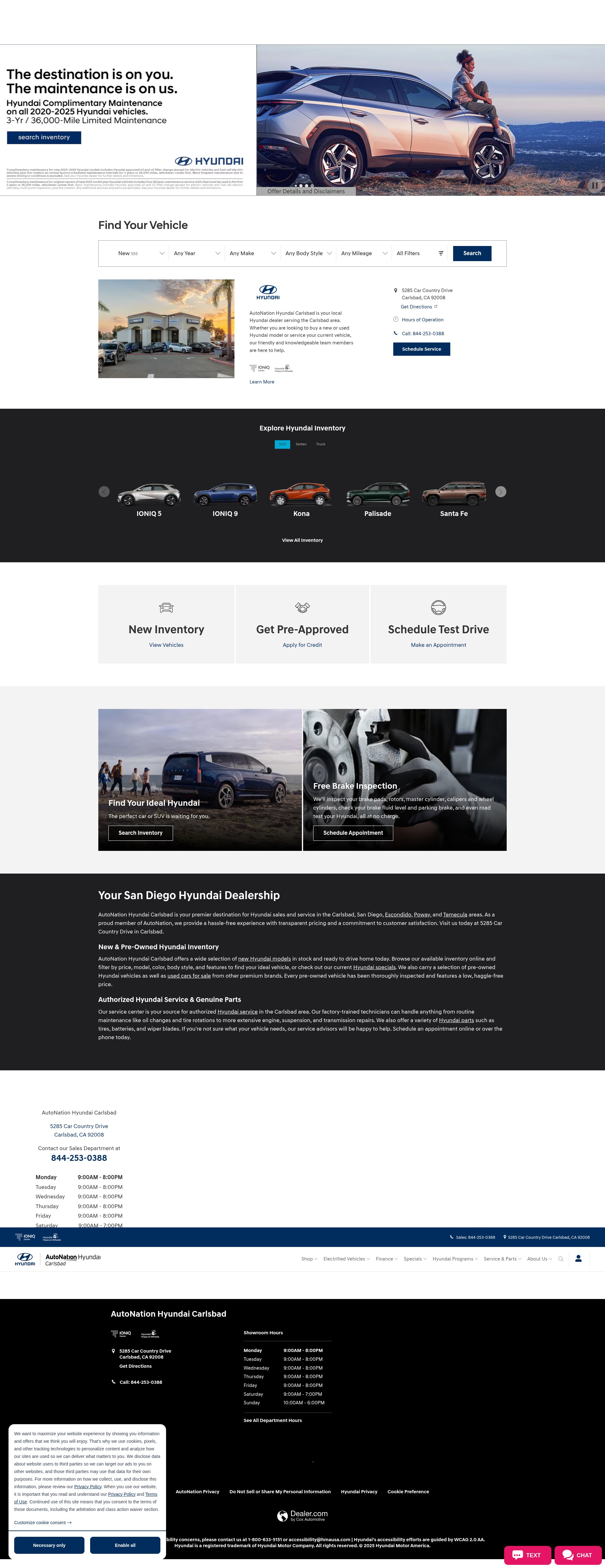 Screenshot of www.autonationhyundaicarlsbad.com