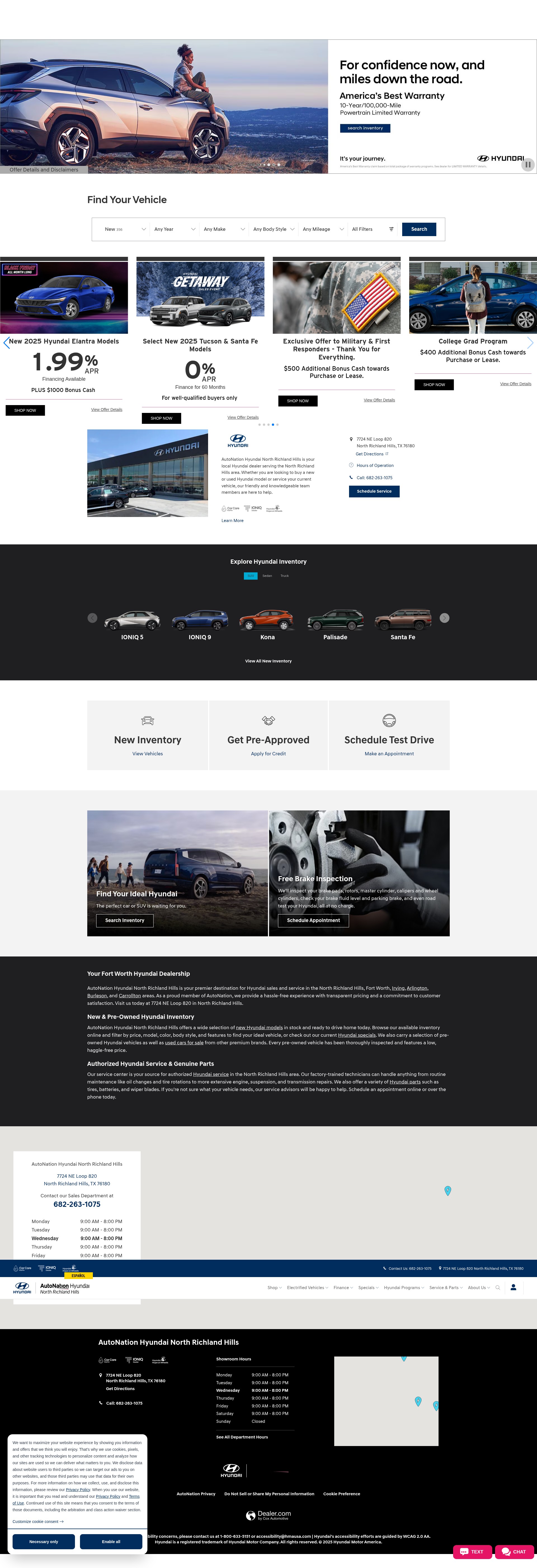 Screenshot of www.autonationhyundainorthrichlandhills.com