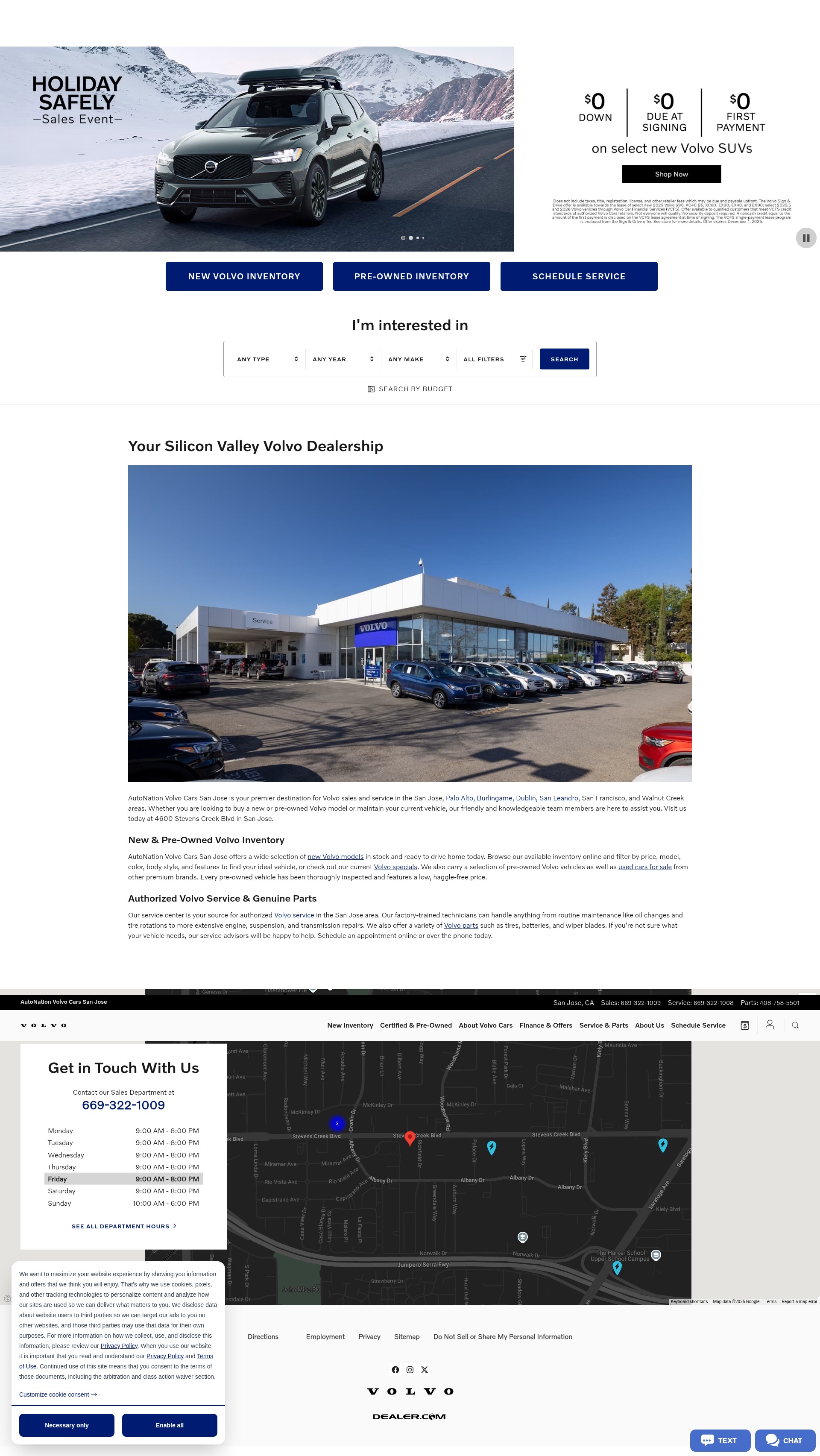 Screenshot of www.autonationvolvocarssanjose.com