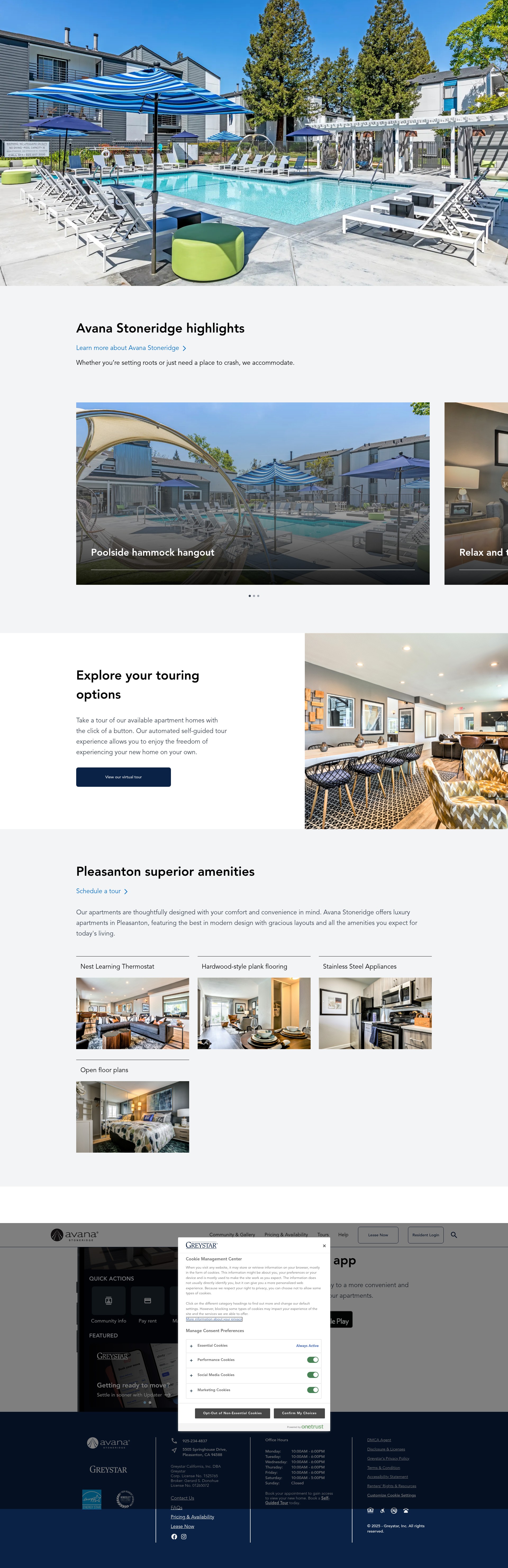 Screenshot of www.avanastoneridge.com