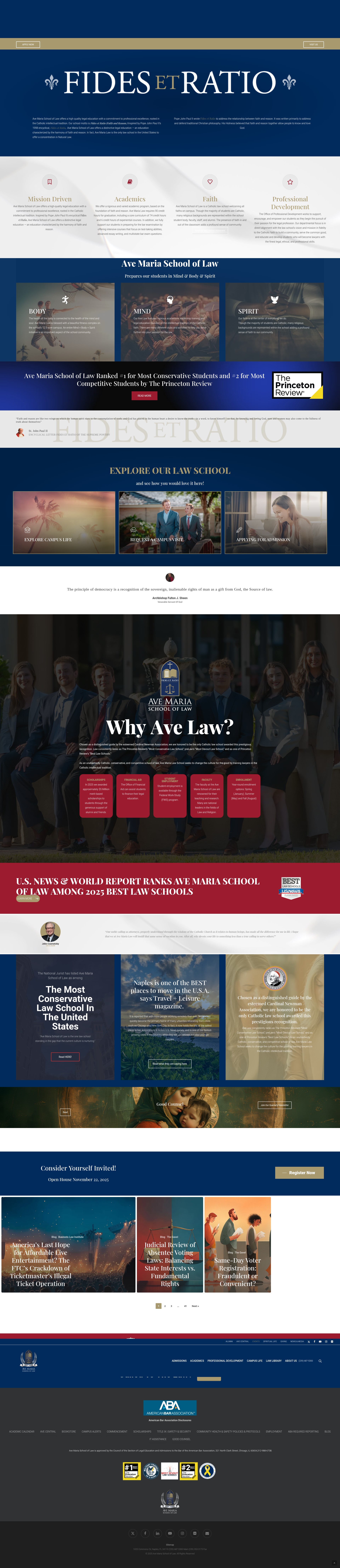 Screenshot of www.avemarialaw.edu