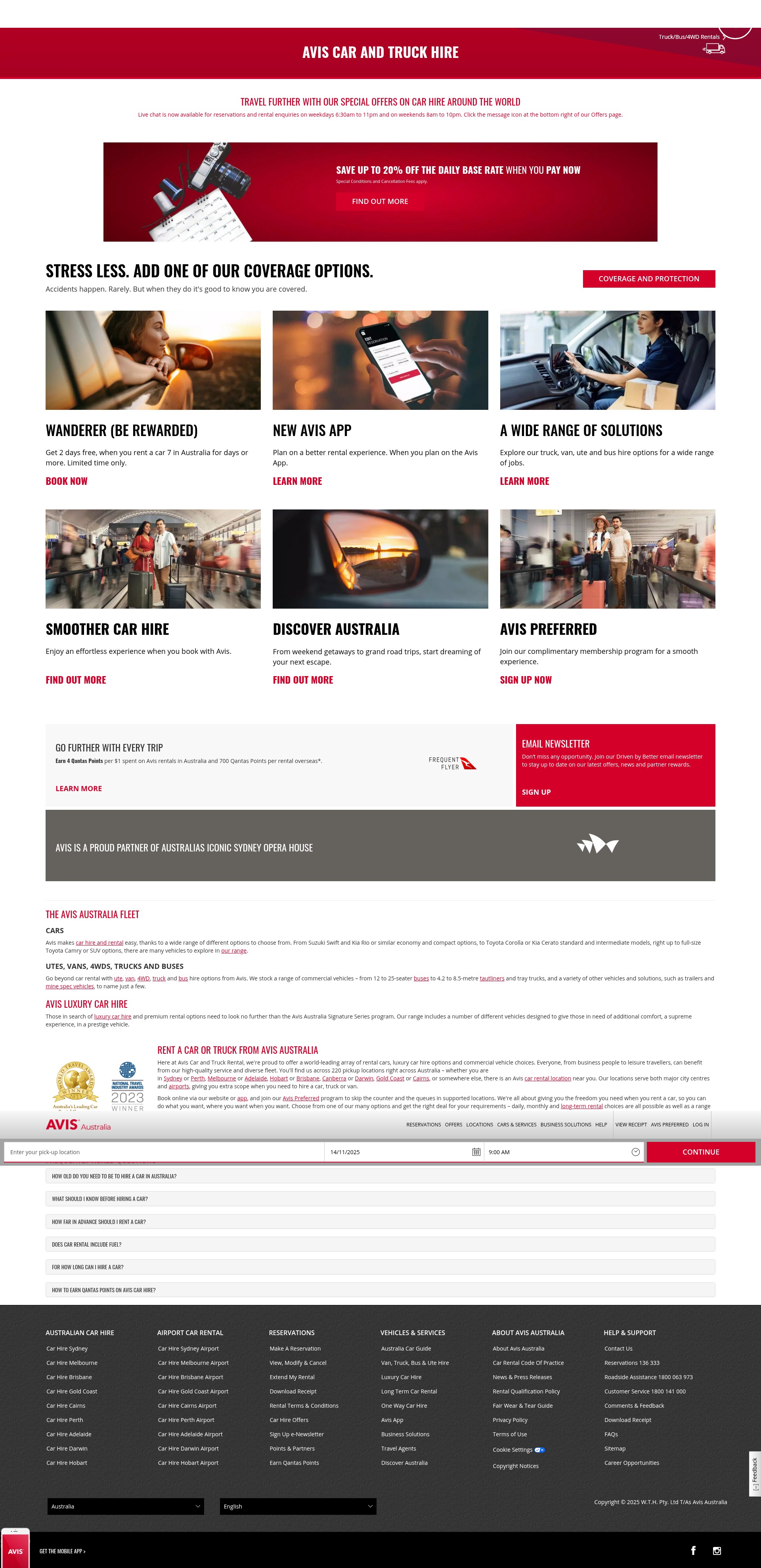 Screenshot of www.avis.com.au