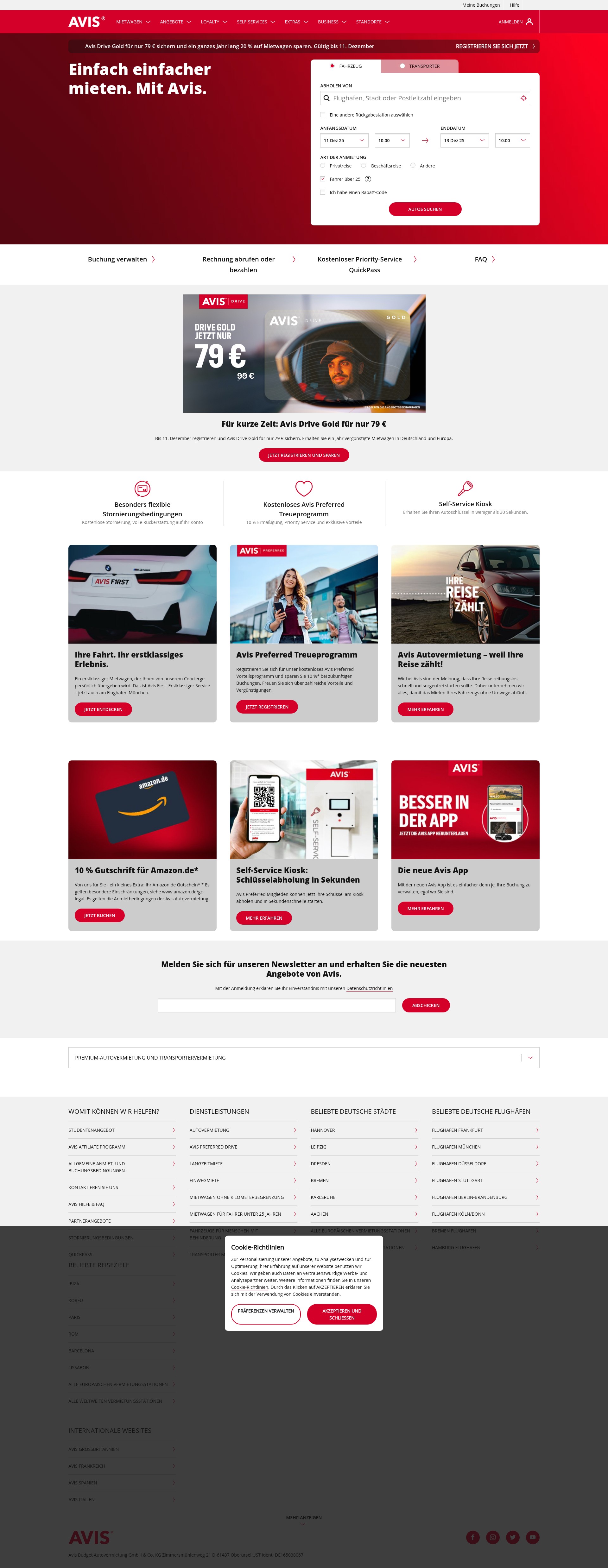 Screenshot of www.avis.de