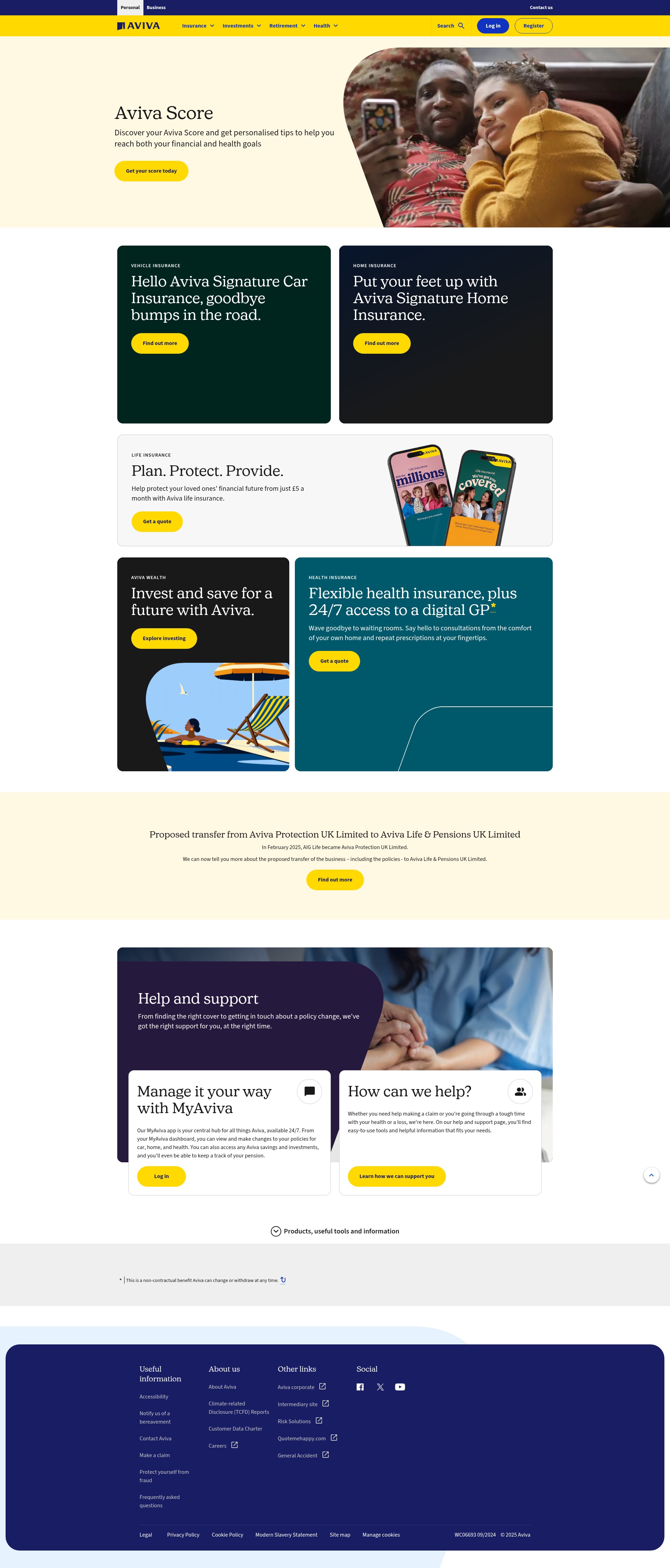 Screenshot of www.aviva.co.uk