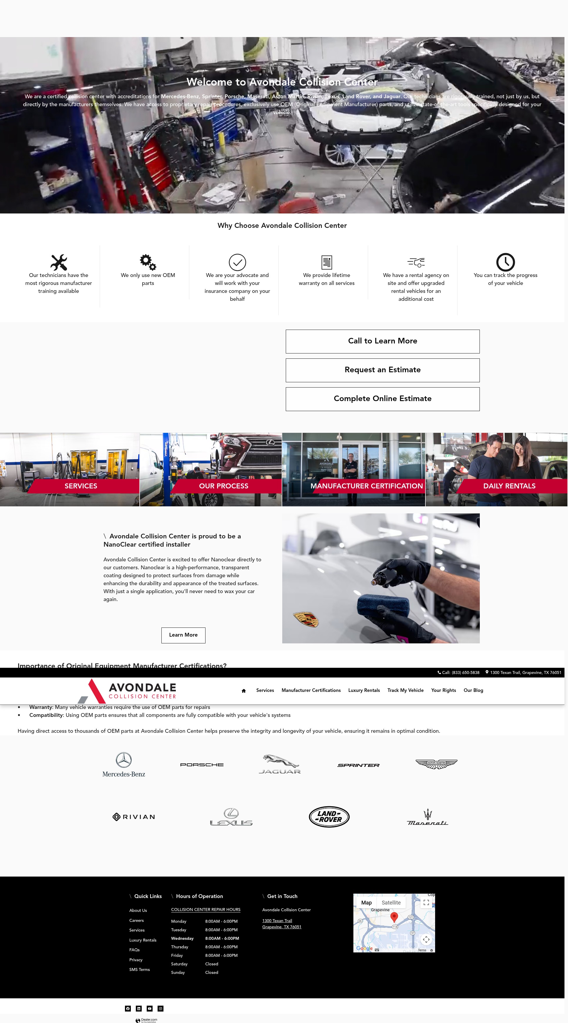 Screenshot of www.avondalecollisioncenter.com
