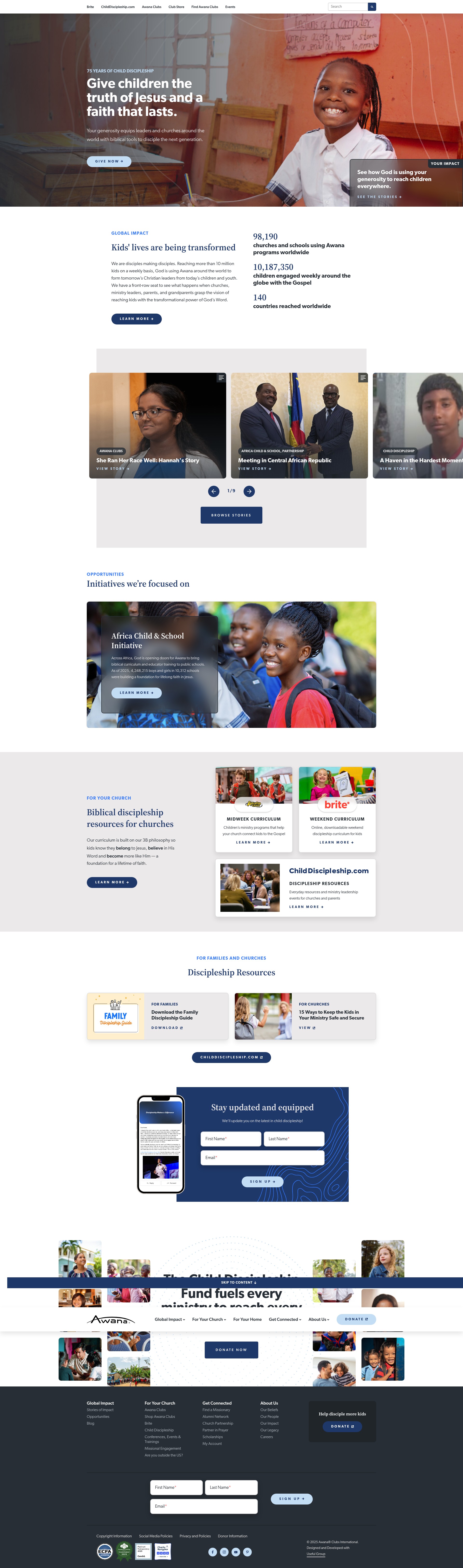 Screenshot of www.awana.org
