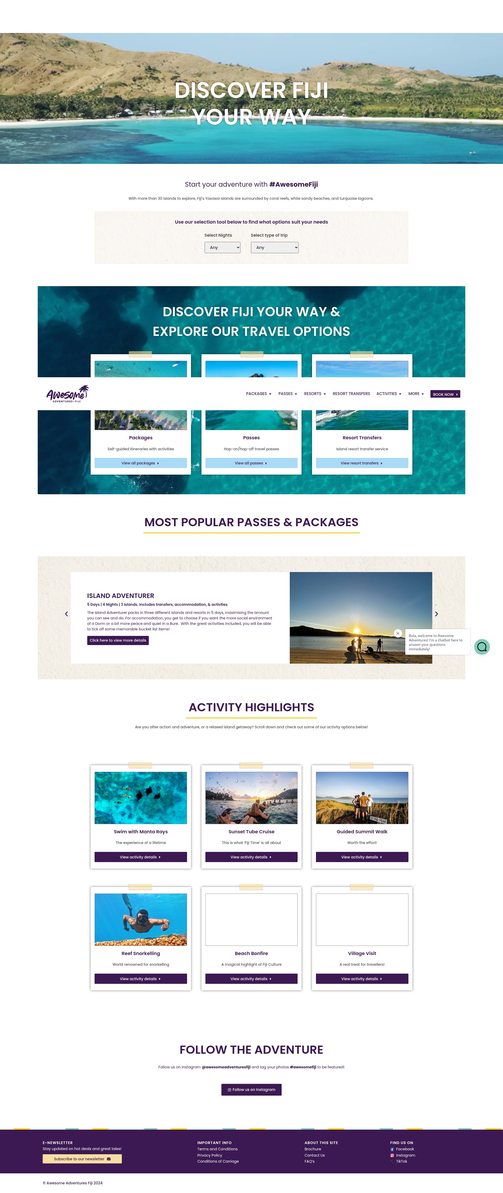 Screenshot of www.awesomefiji.com
