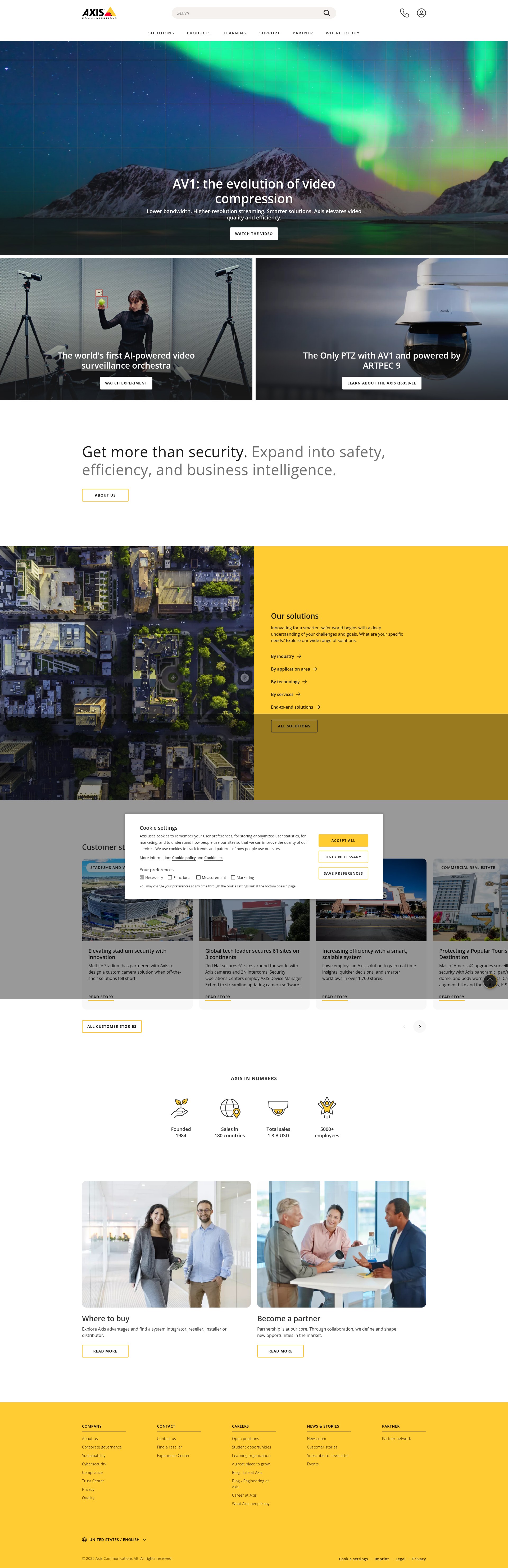 Screenshot of www.axis.com