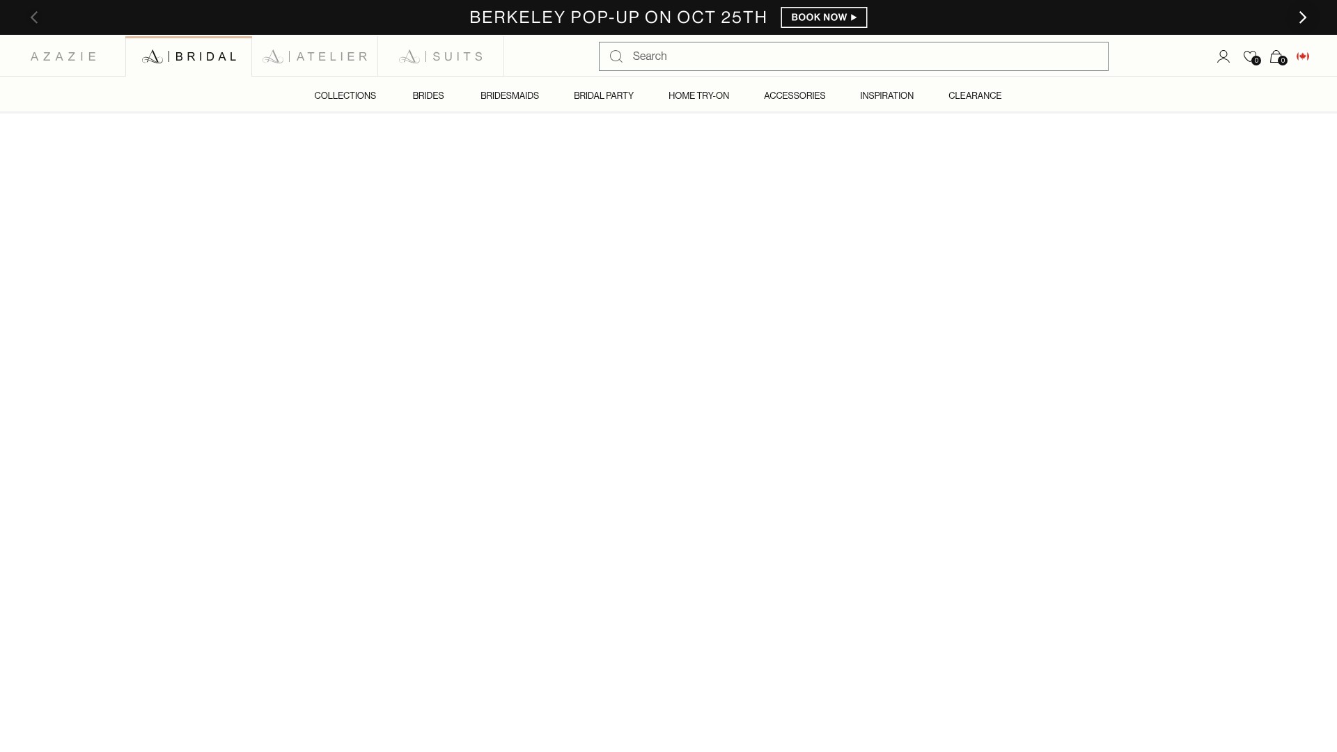 Screenshot of www.azazie.ca