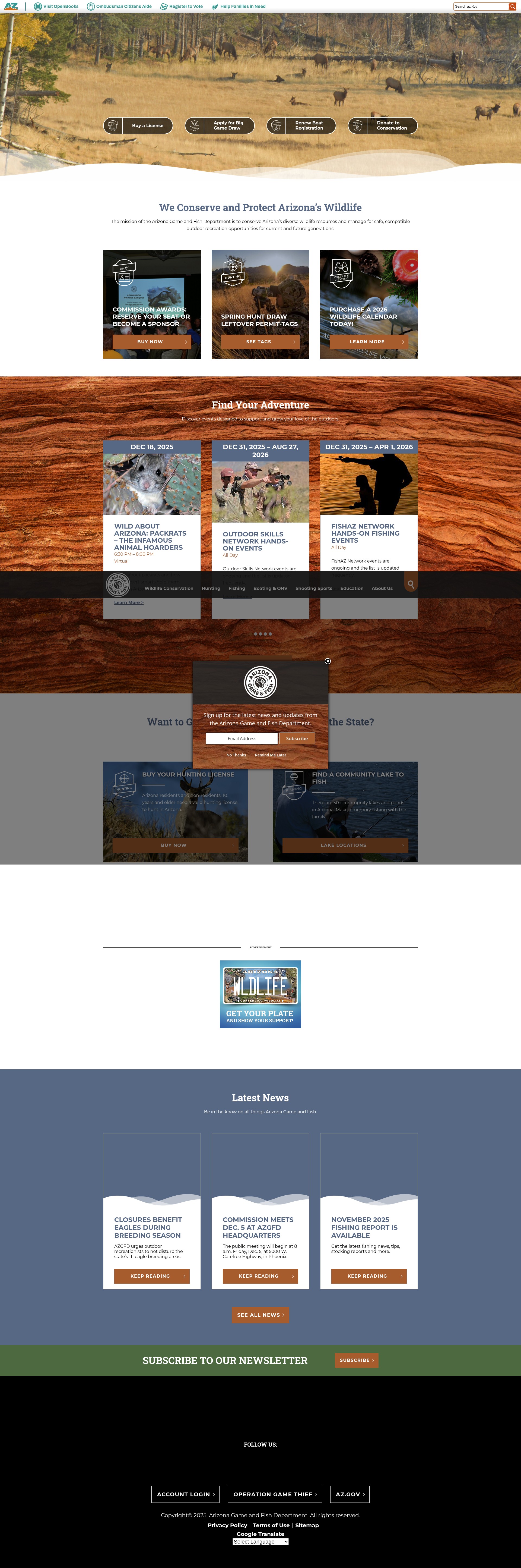 Screenshot of www.azgfd.com