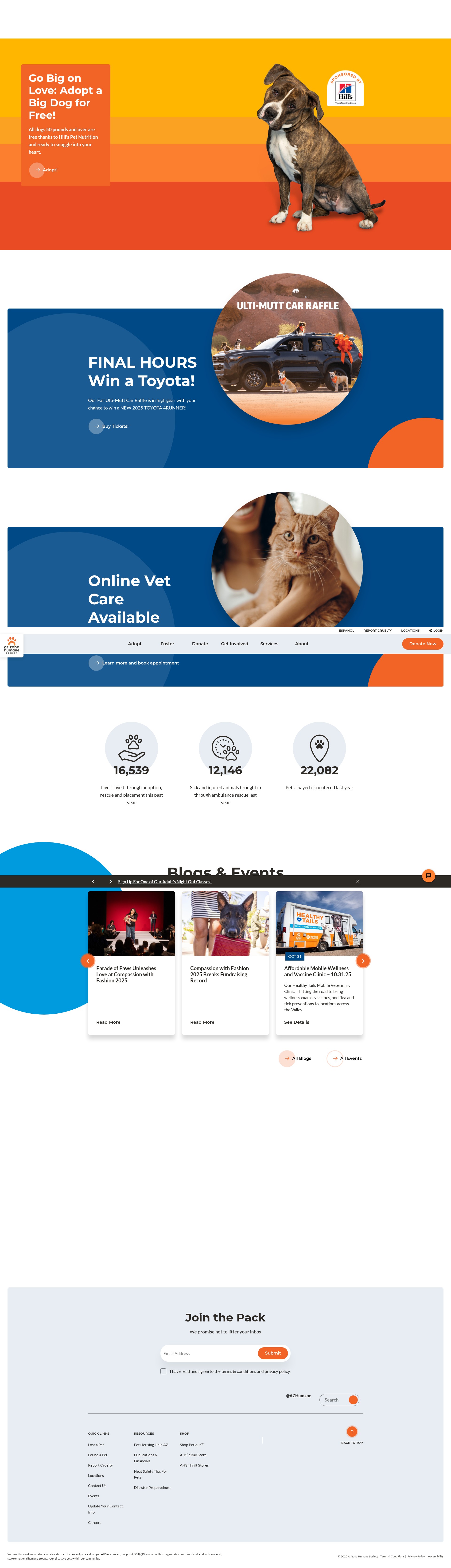 Screenshot of www.azhumane.org