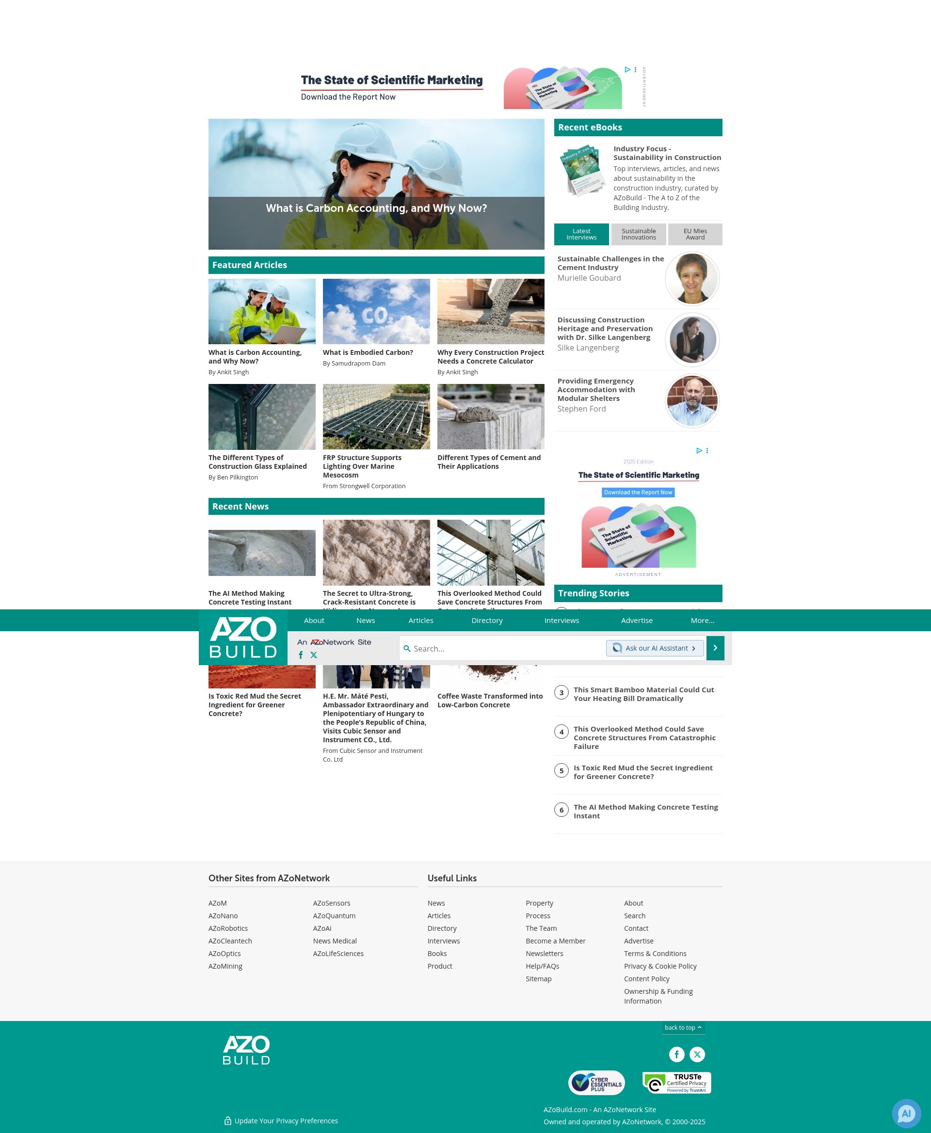 Screenshot of www.azobuild.com