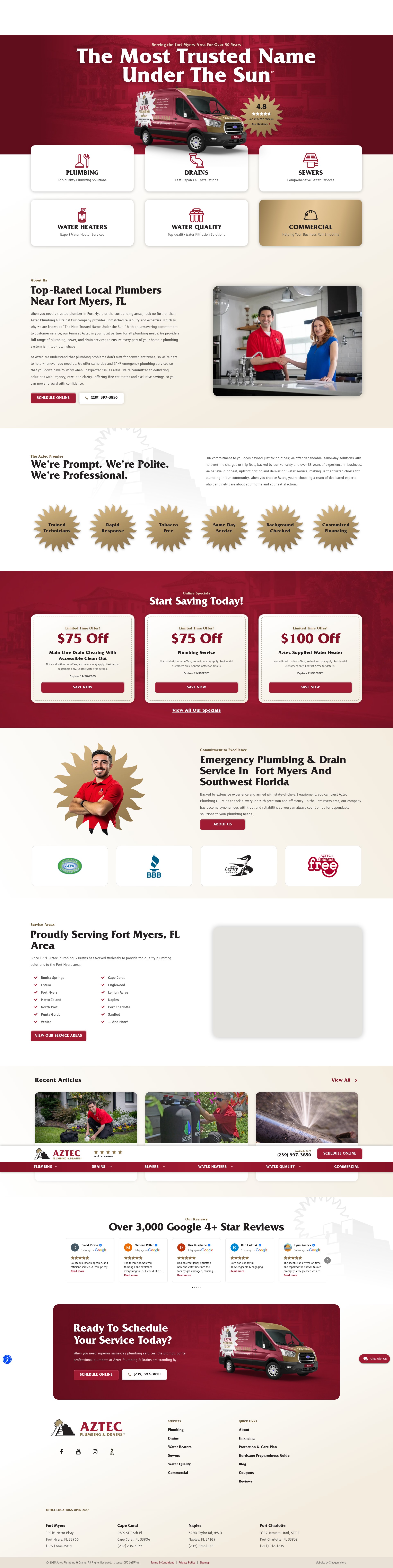 Screenshot of www.aztecplumbing.net