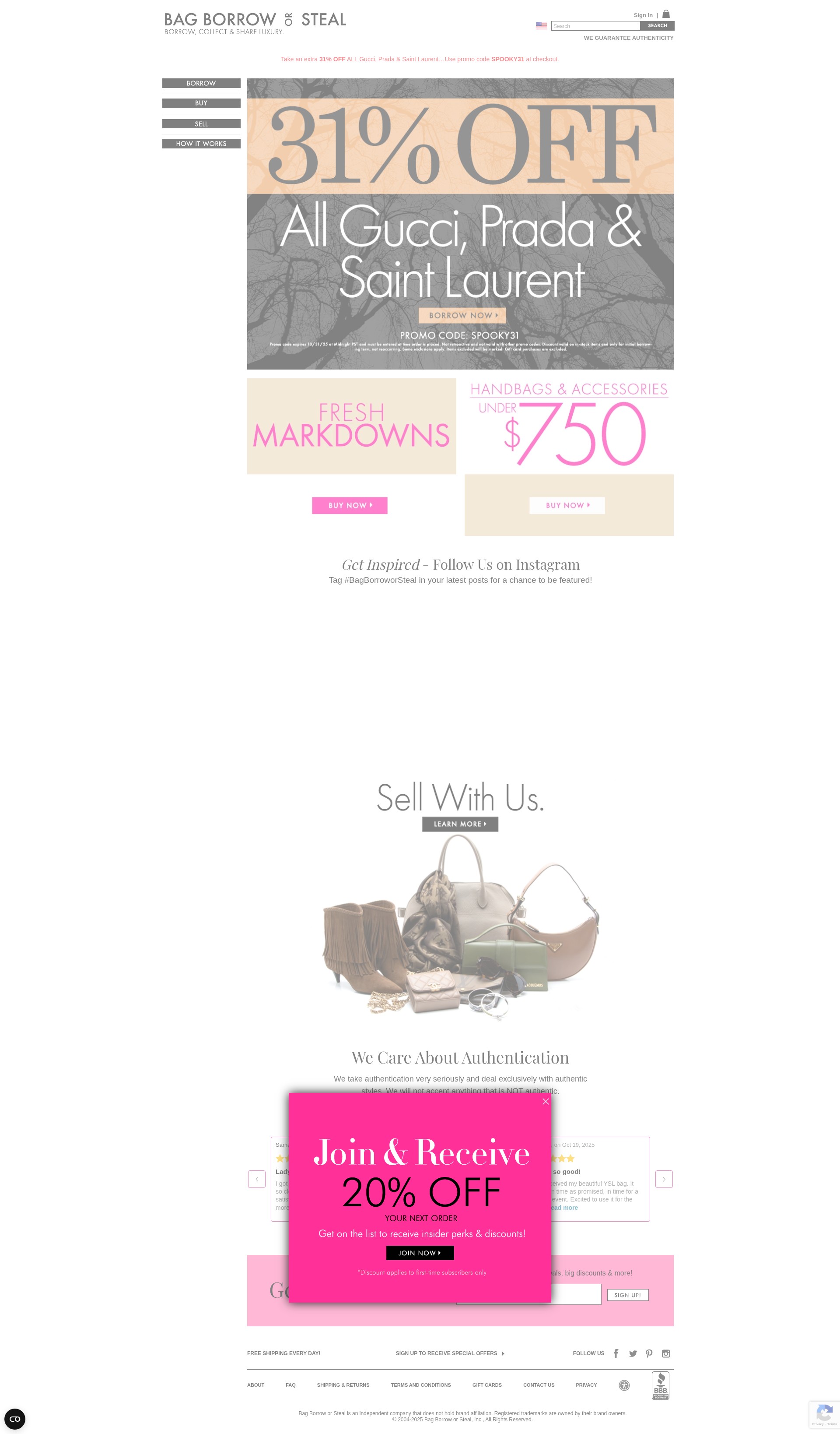 Screenshot of www.bagborroworsteal.com