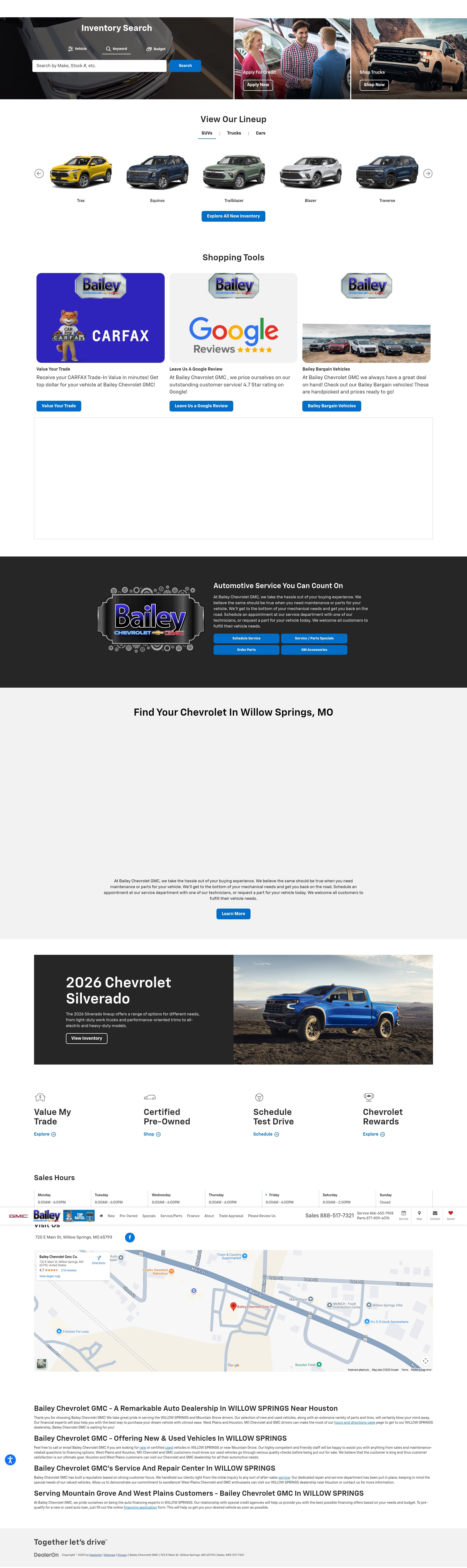 Screenshot of www.baileychevy.com
