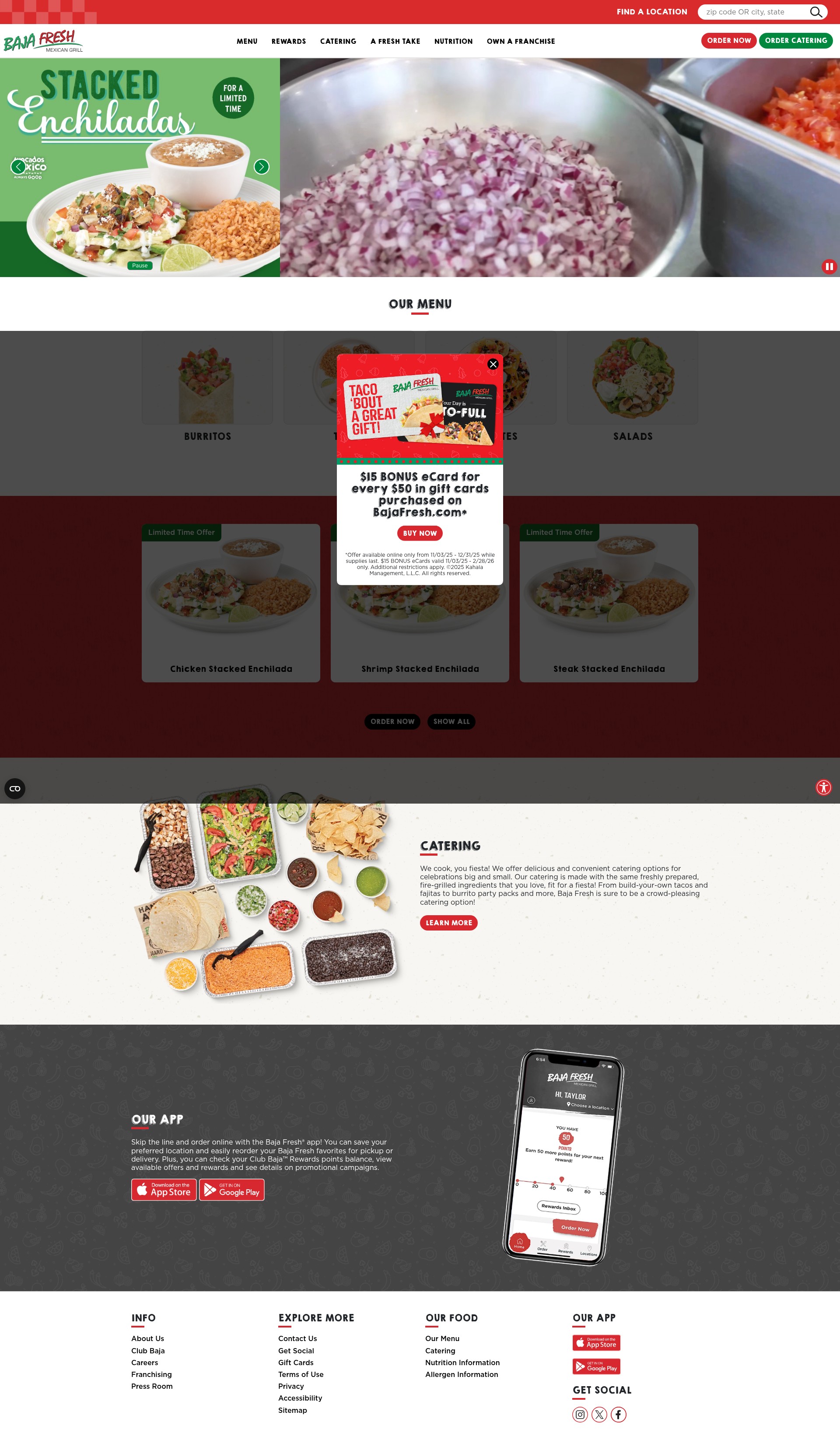 Screenshot of www.bajafresh.com