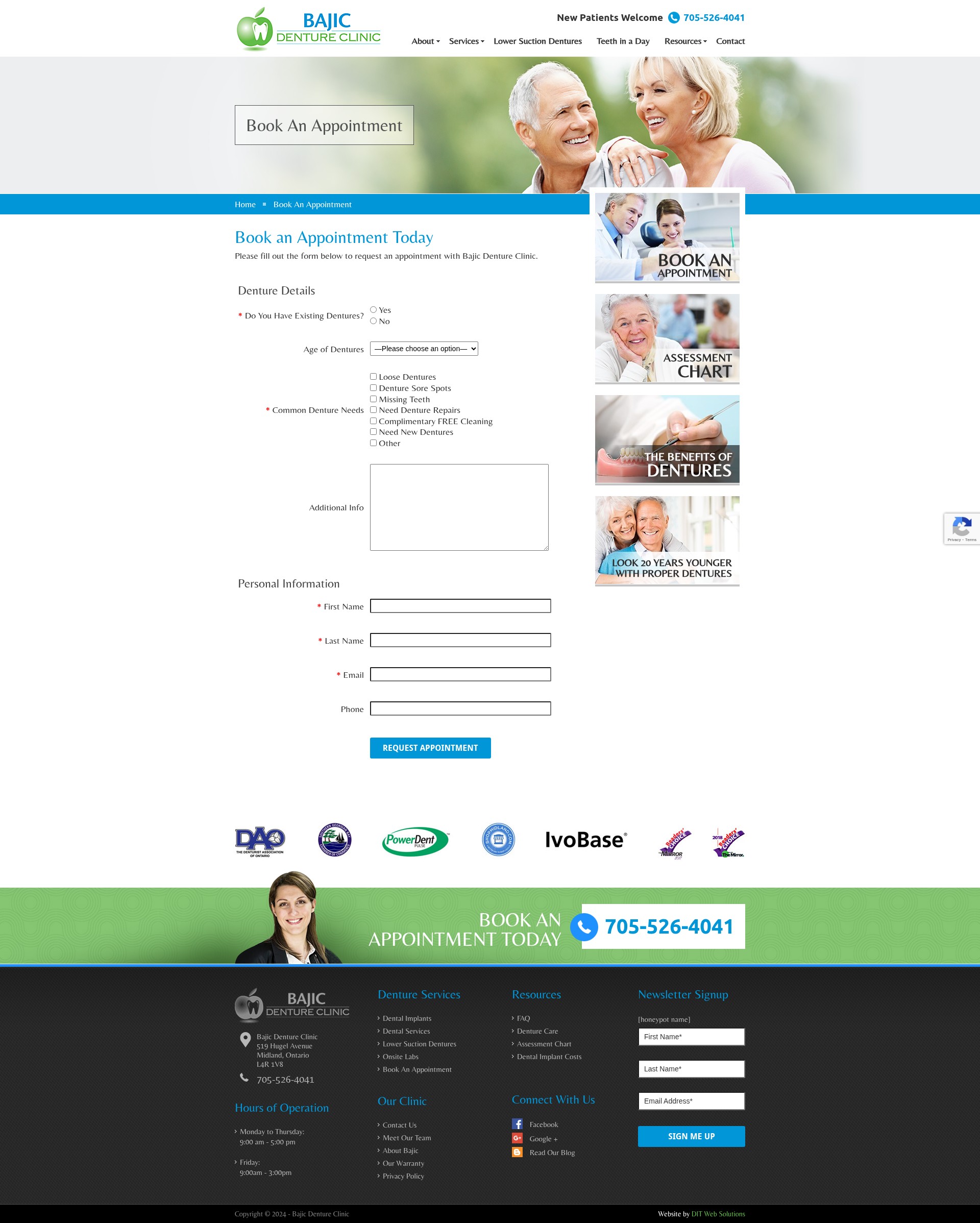 Screenshot of www.bajicdentures.ca