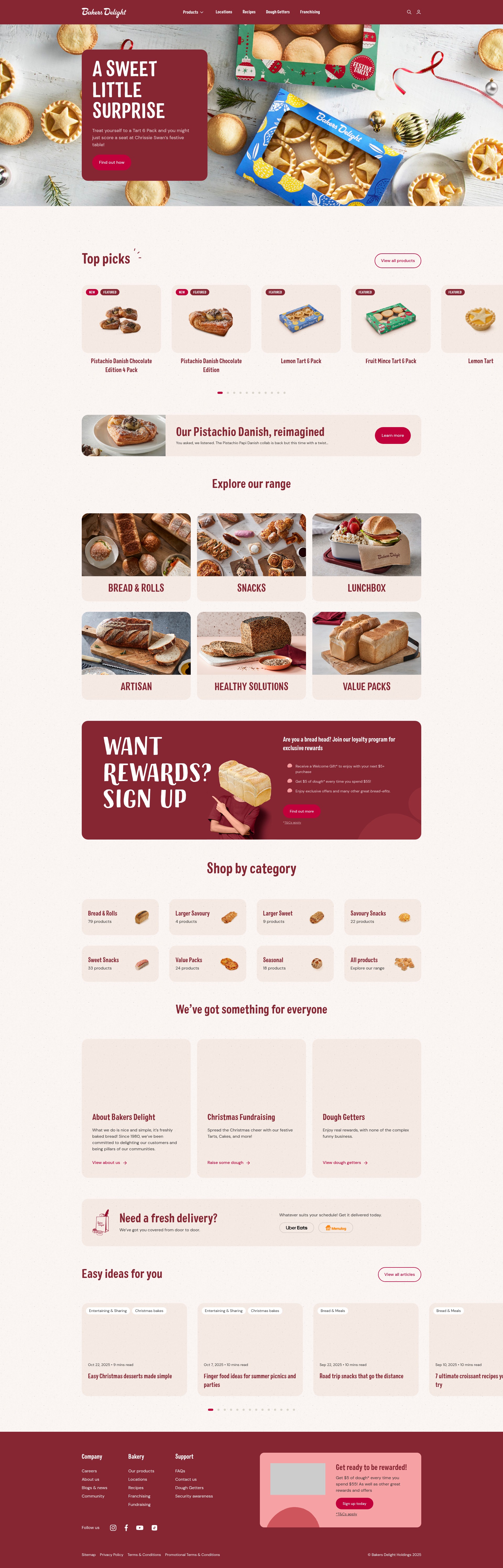 Screenshot of www.bakersdelight.com.au