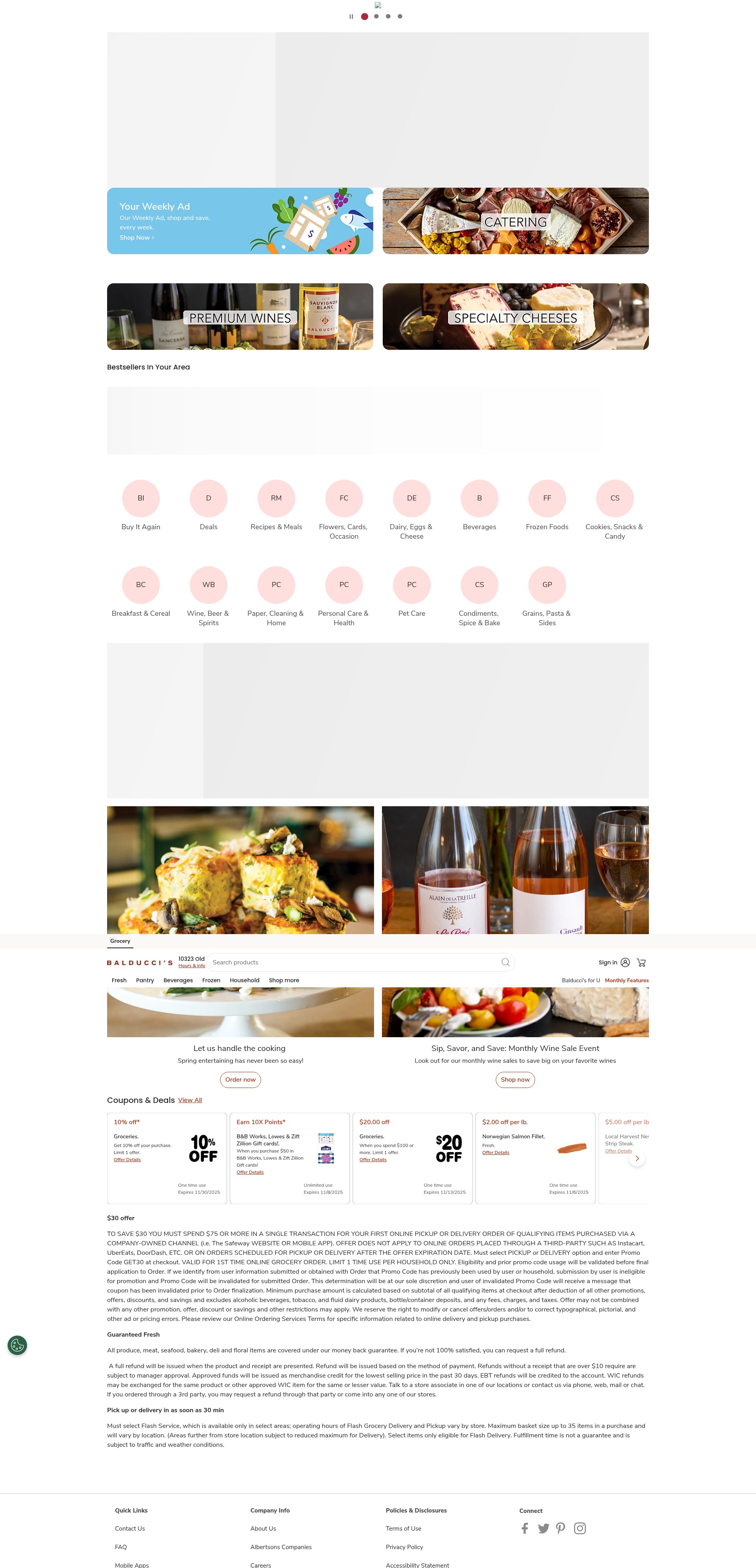 Screenshot of www.balduccis.com