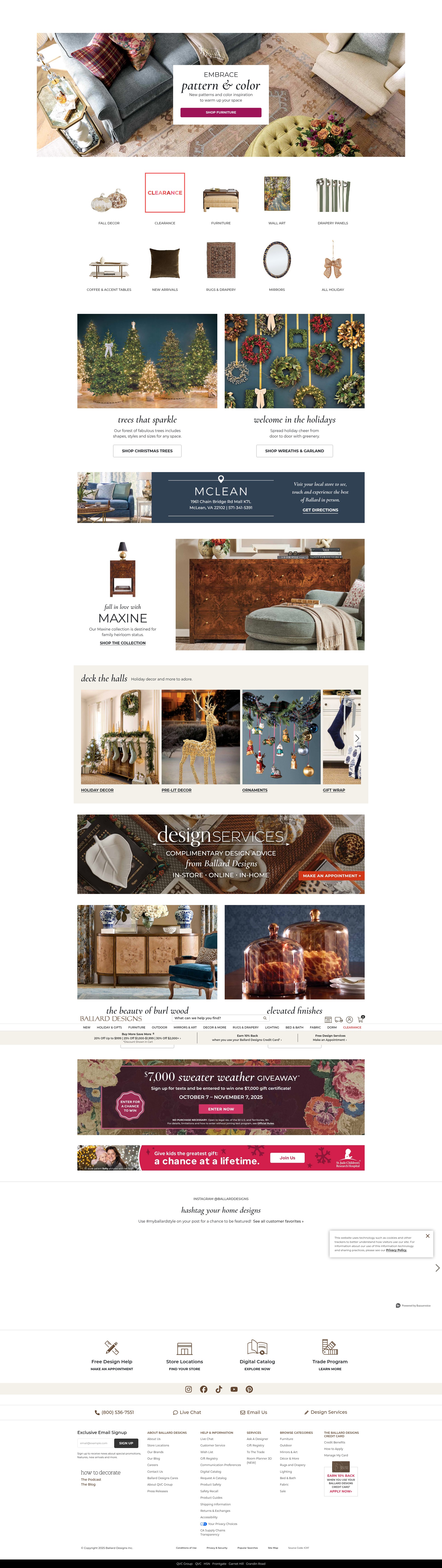 Screenshot of www.ballarddesigns.com