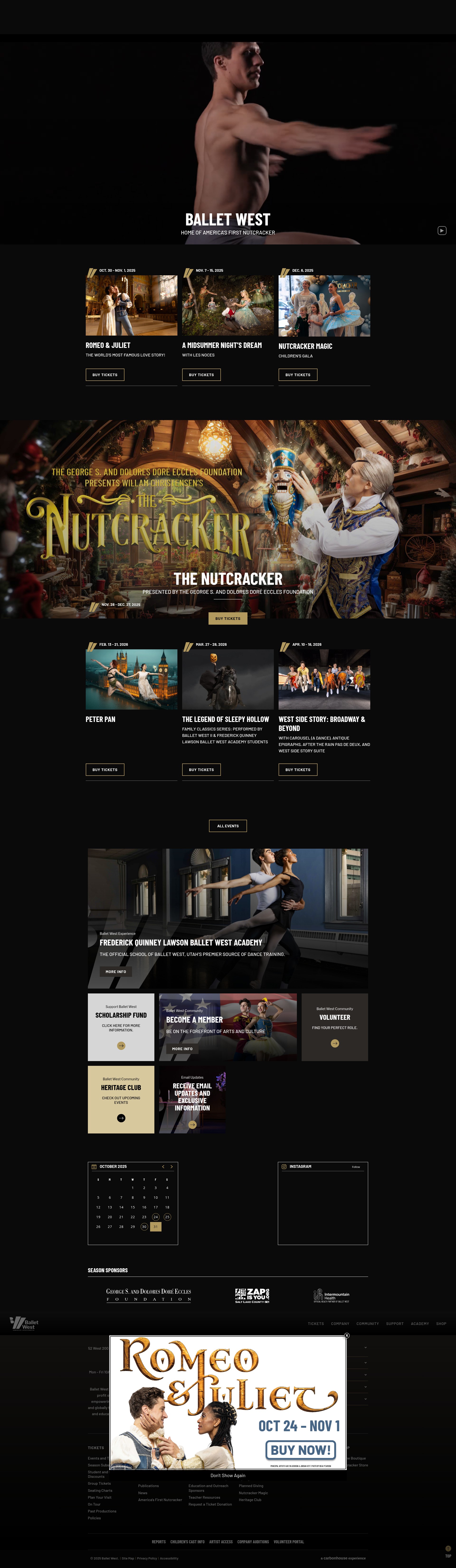 Screenshot of www.balletwest.org