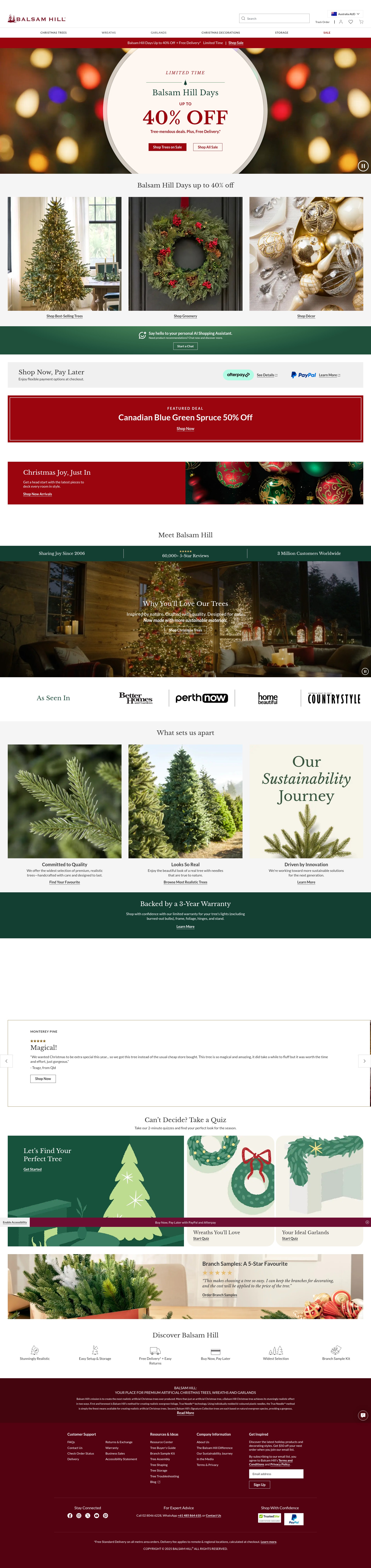 Screenshot of www.balsamhill.com.au