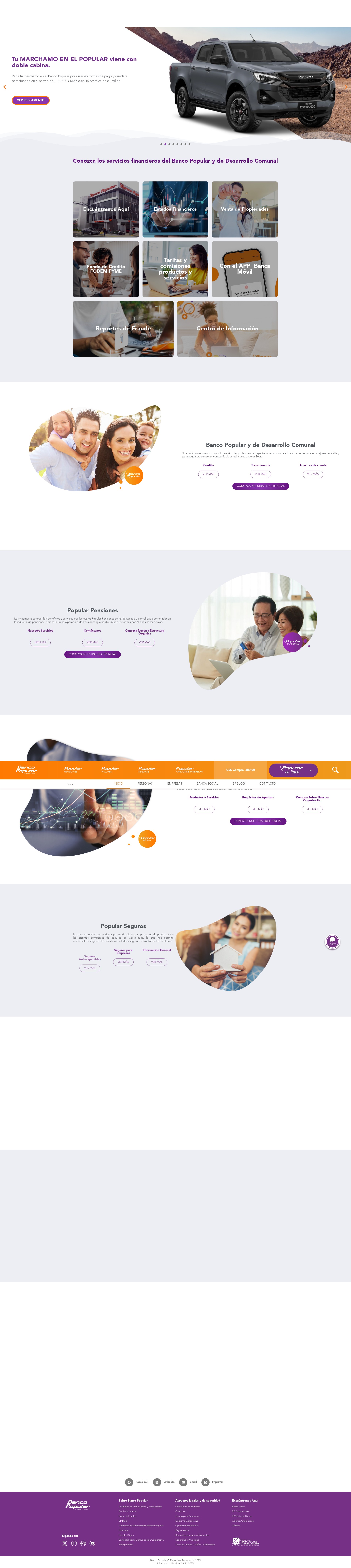 Screenshot of www.bancopopular.fi.cr