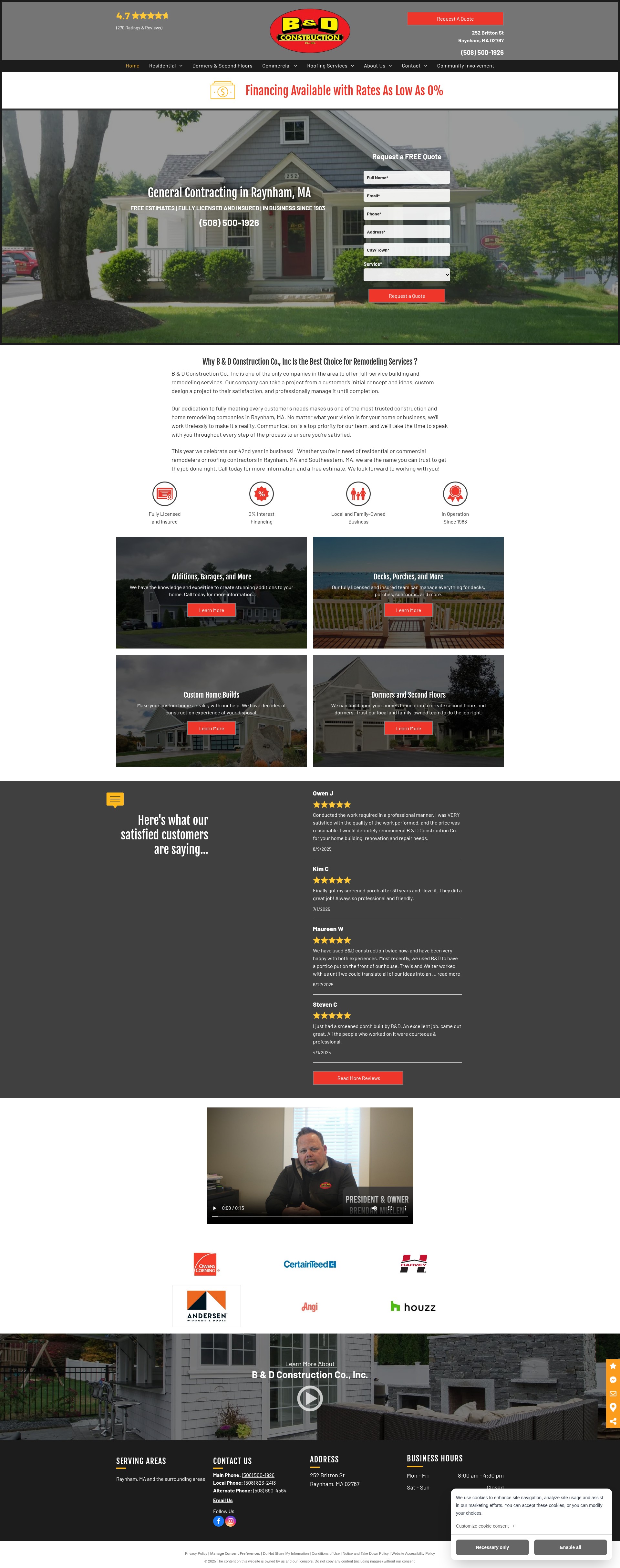 Screenshot of www.banddconst.com