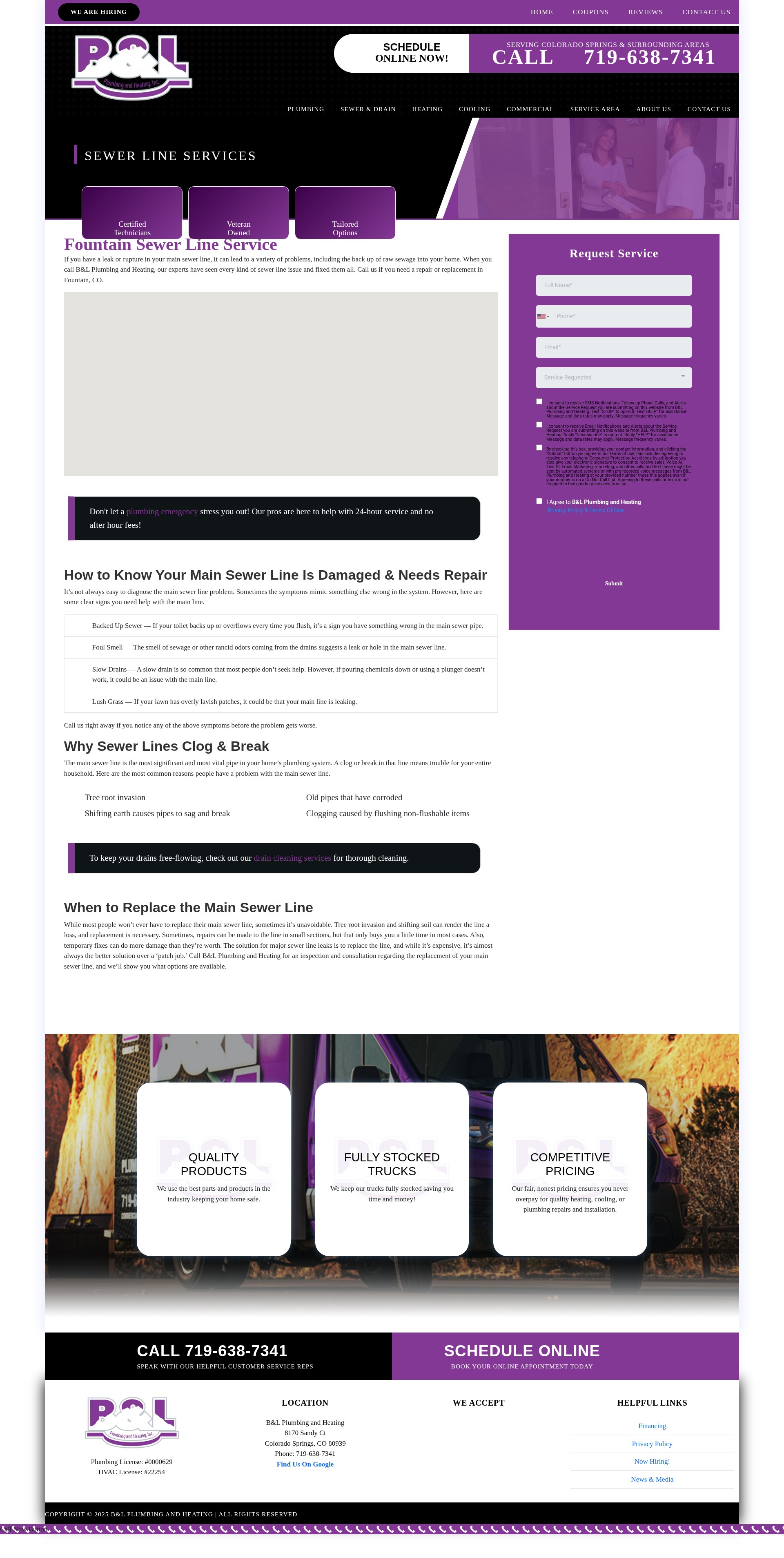 Screenshot of www.bandlplumbing.com