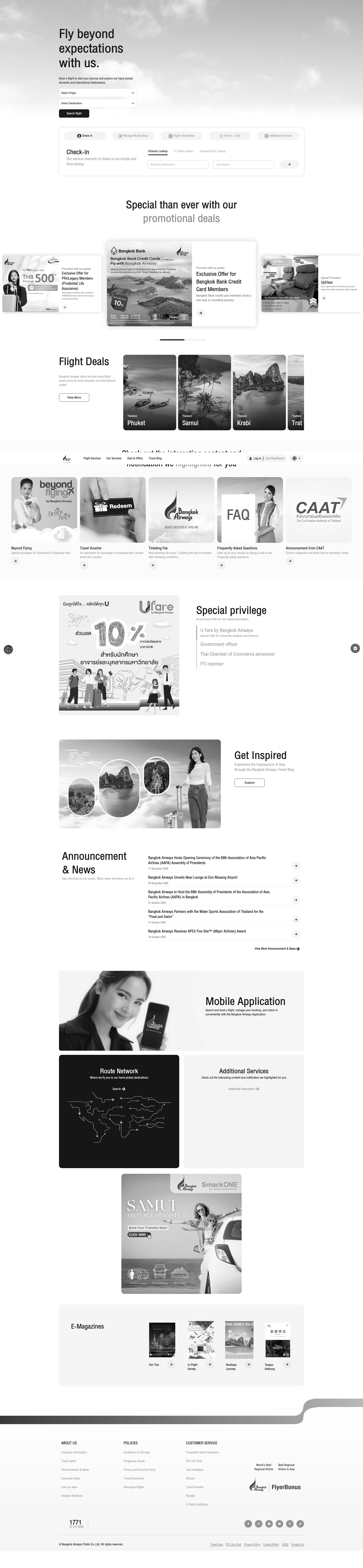 Screenshot of www.bangkokair.com