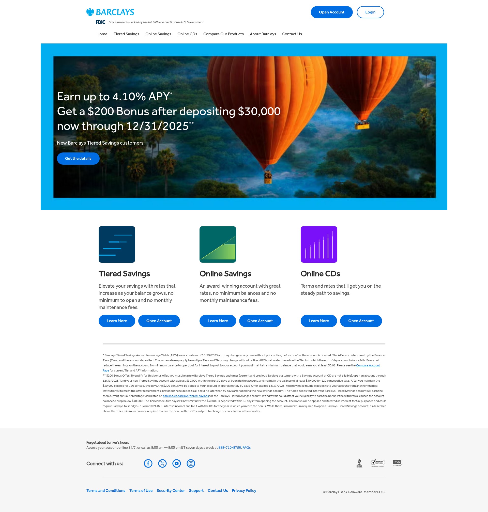 Screenshot of www.banking.barclaysus.com