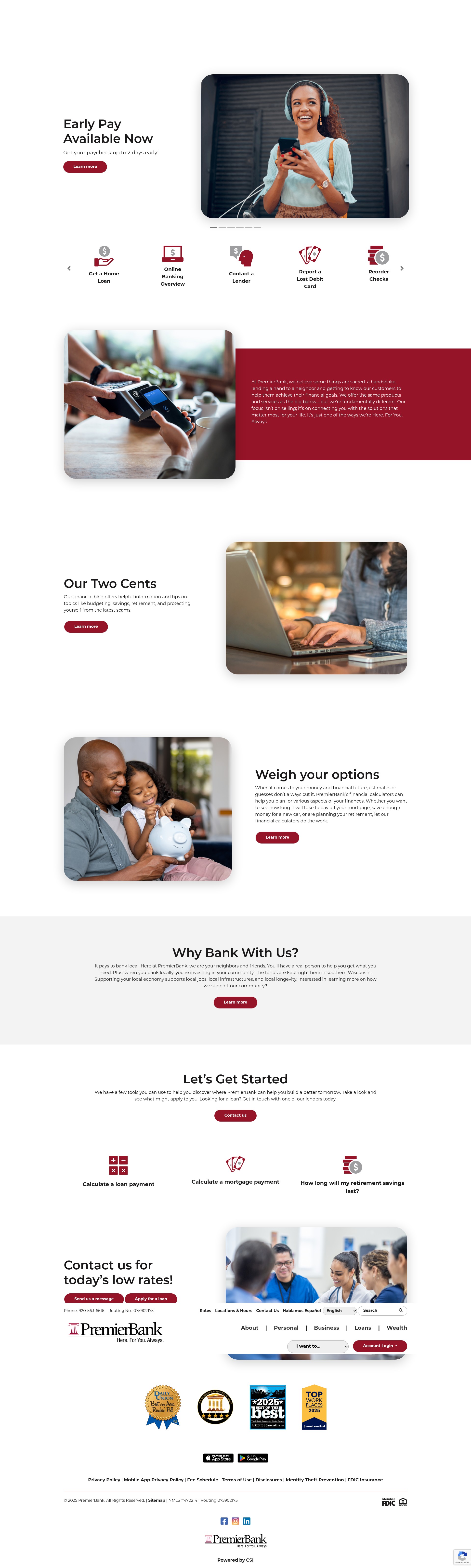 Screenshot of www.bankwithpremier.com