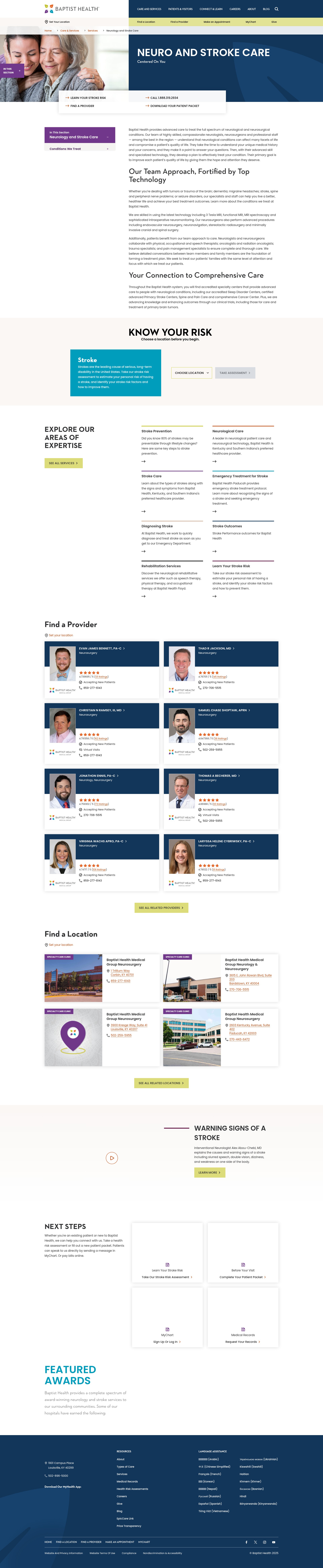 Screenshot of www.baptisthealth.com