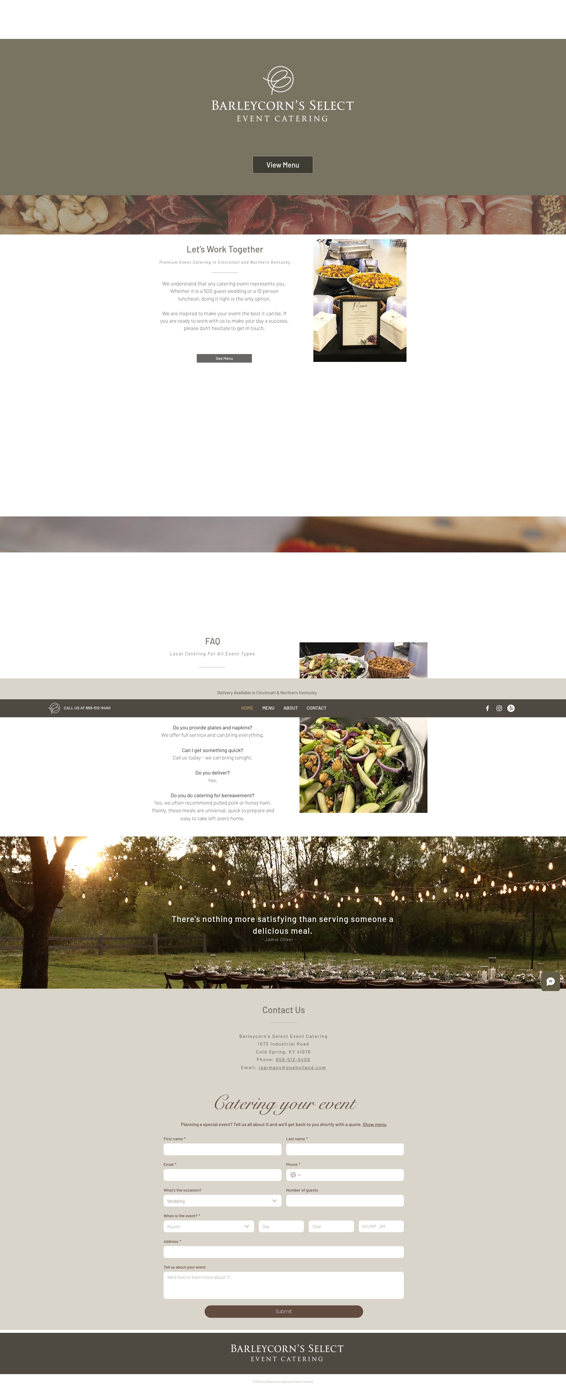 Screenshot of www.barleycornsselecteventcatering.com