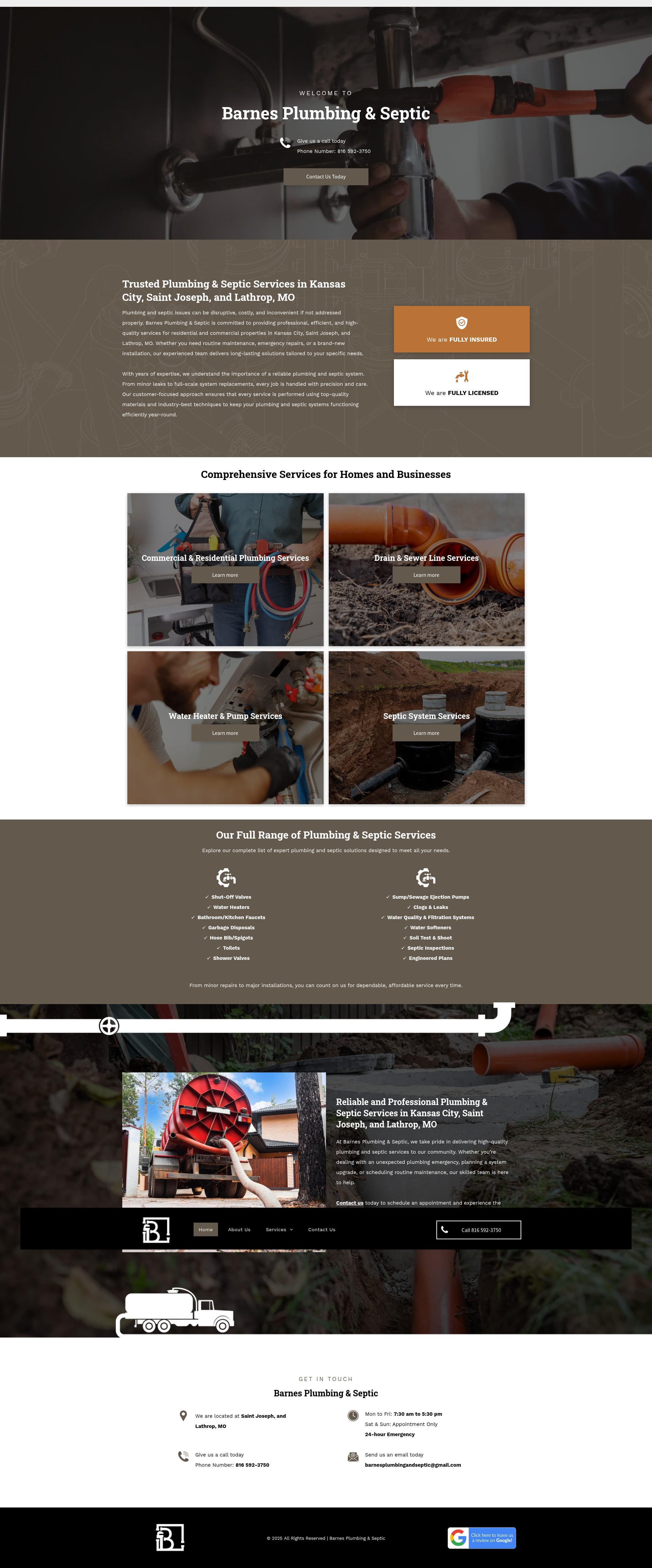 Screenshot of www.barnesplumbingandseptic.com