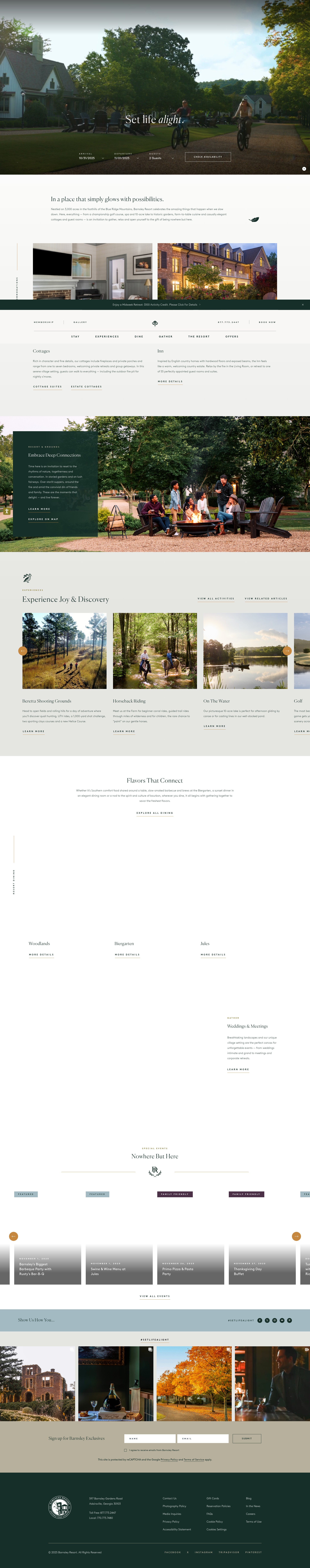Screenshot of www.barnsleyresort.com