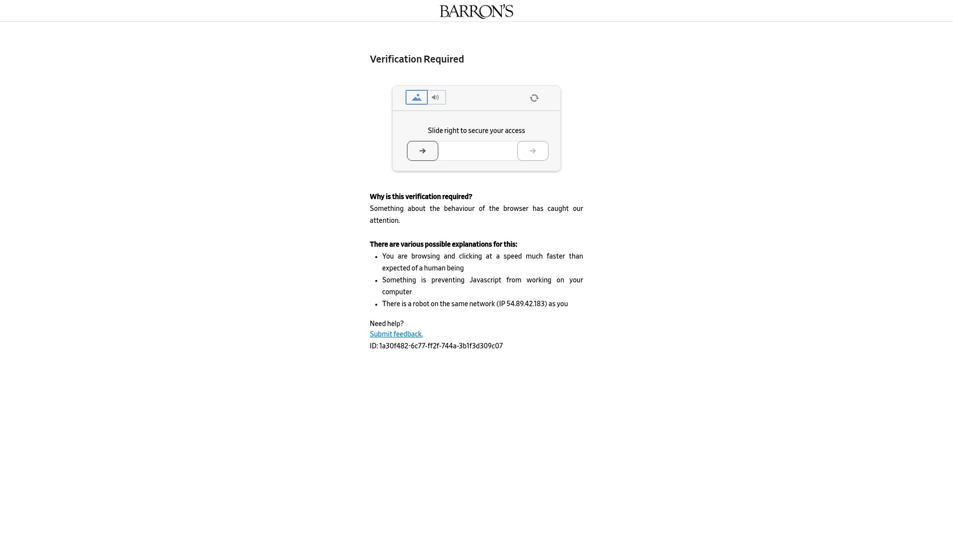 Screenshot of www.barrons.com