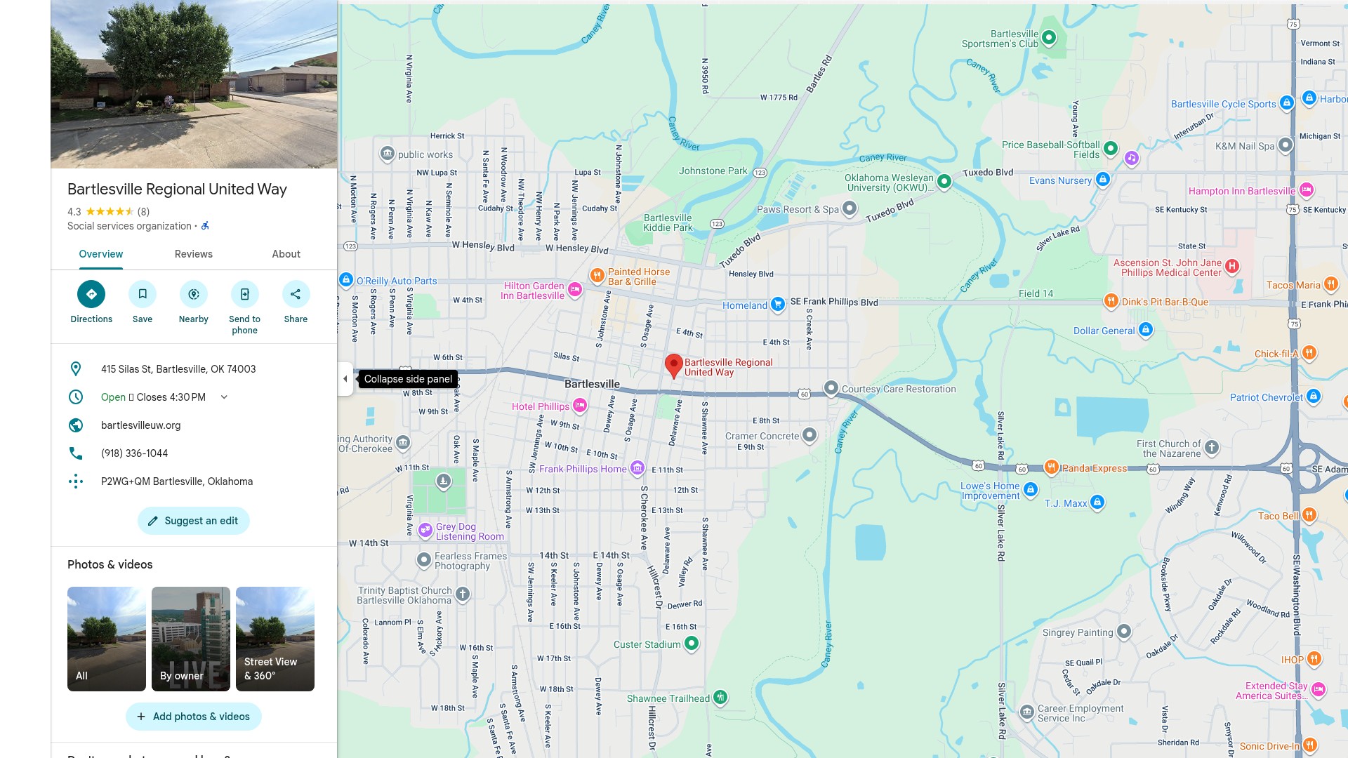 Screenshot of www.bartlesvilleuw.org