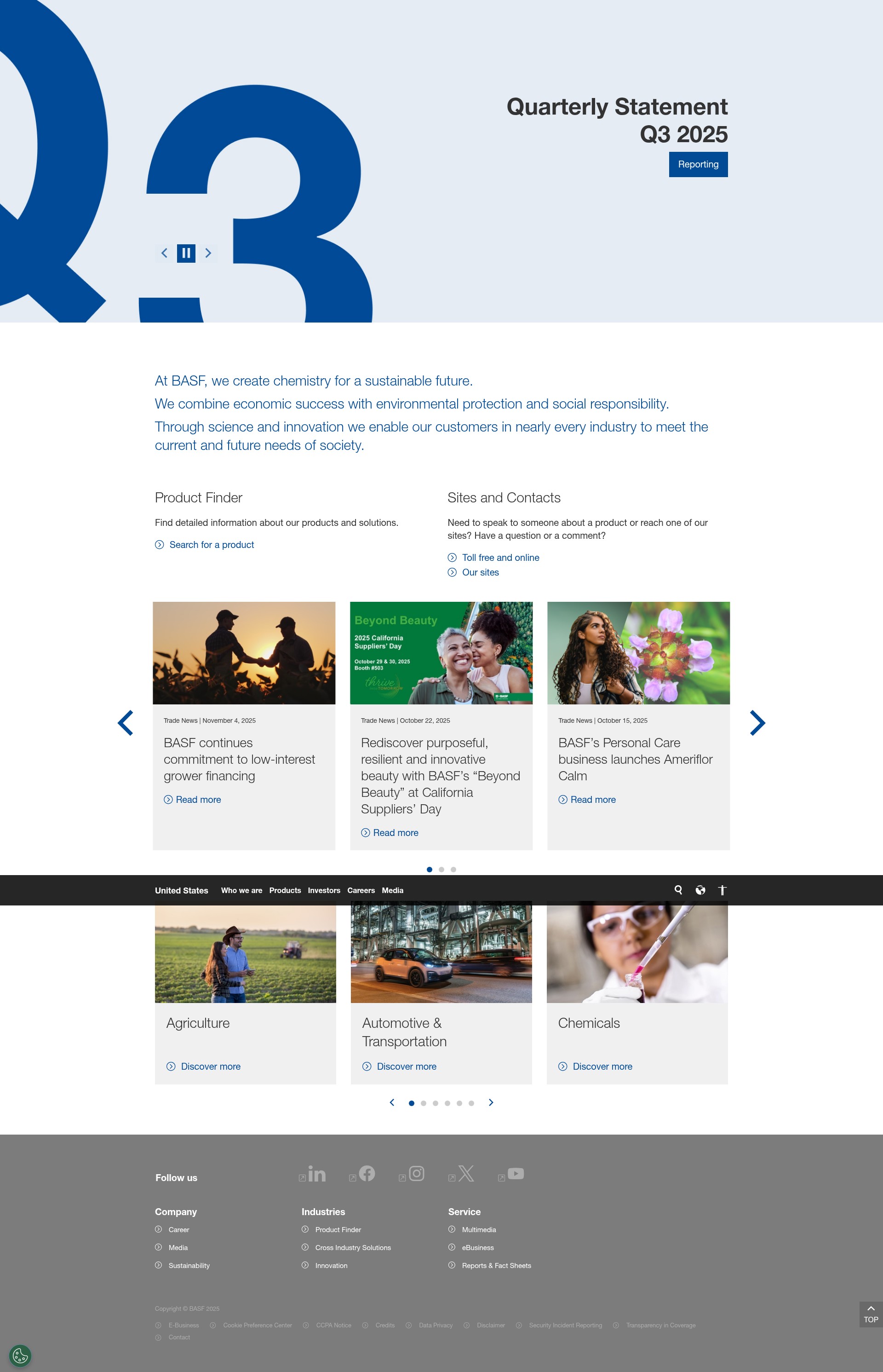 Screenshot of www.basf.com