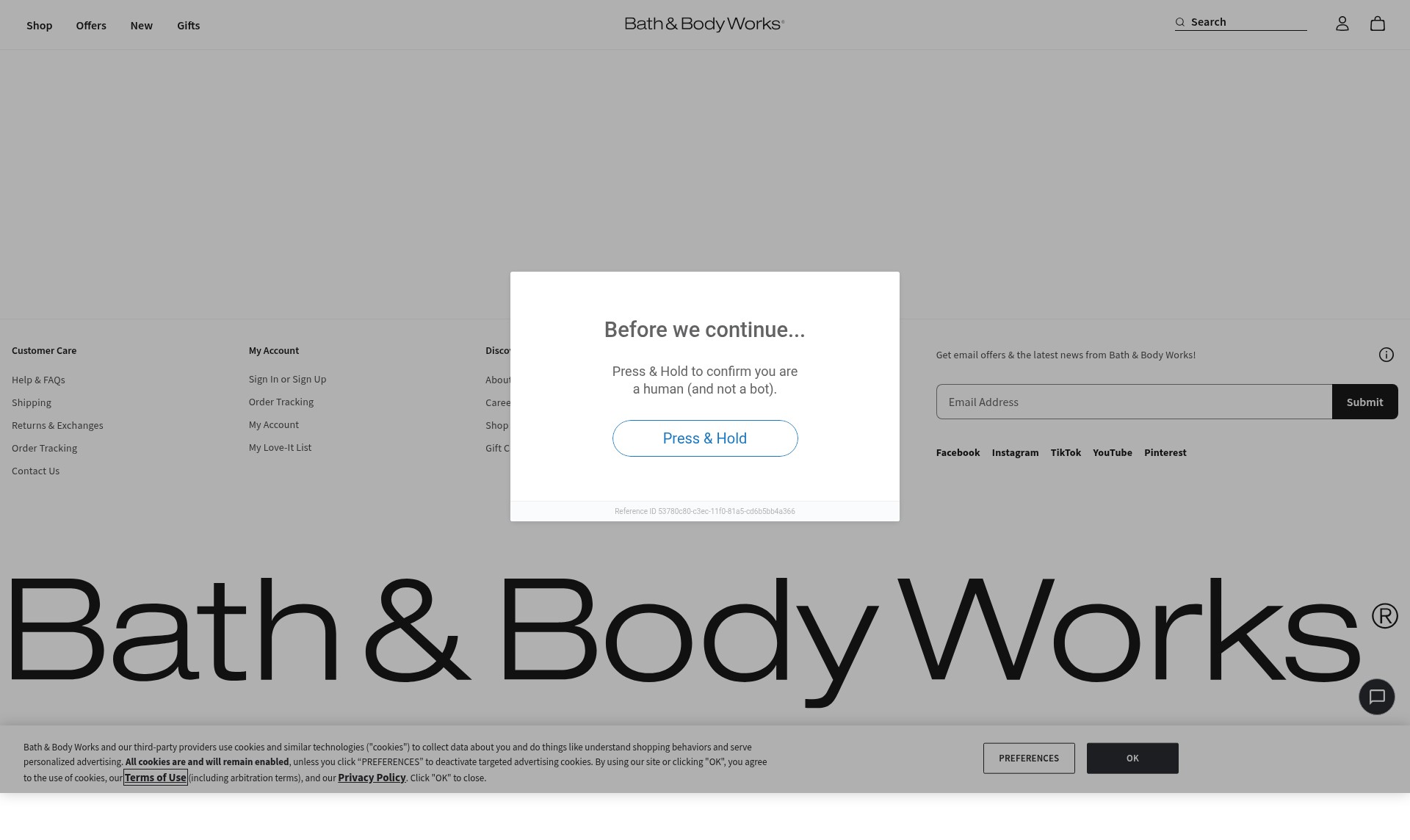 Screenshot of www.bathandbodyworks.com