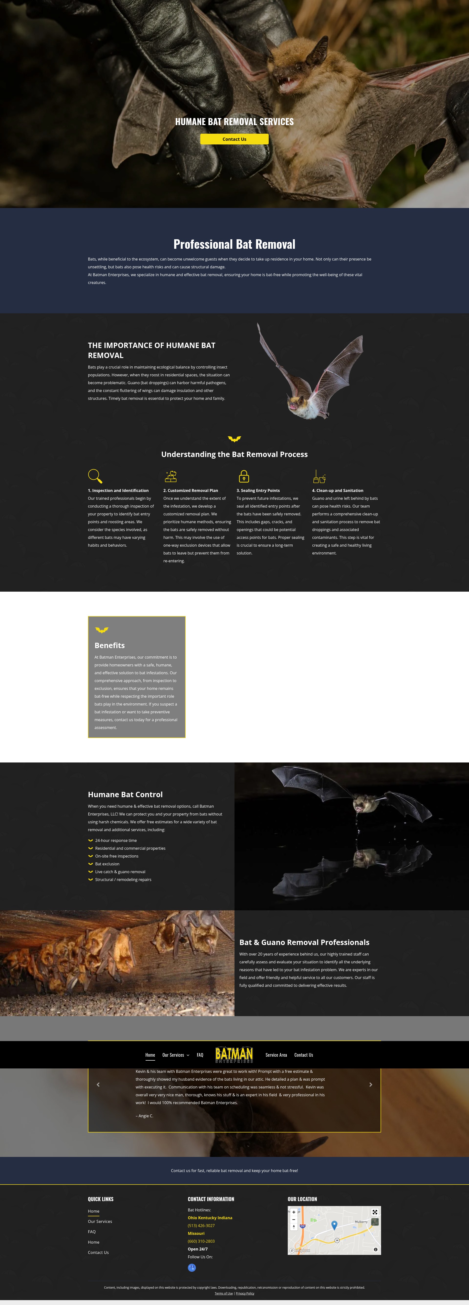 Screenshot of www.batsremovaloh.com