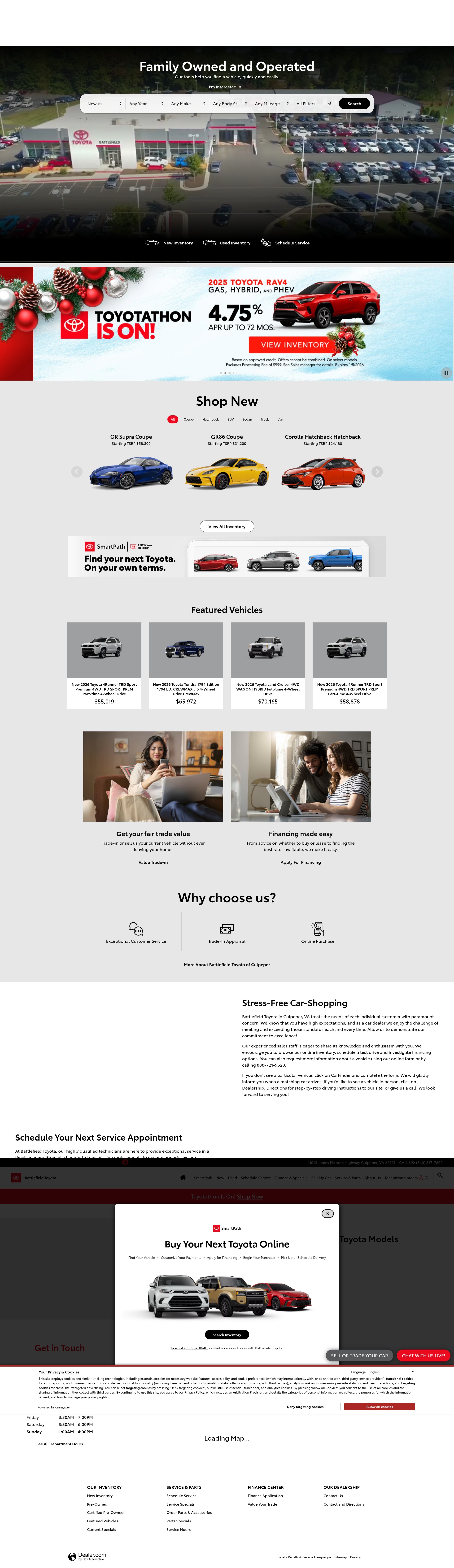 Screenshot of www.battlefieldtoyota.com