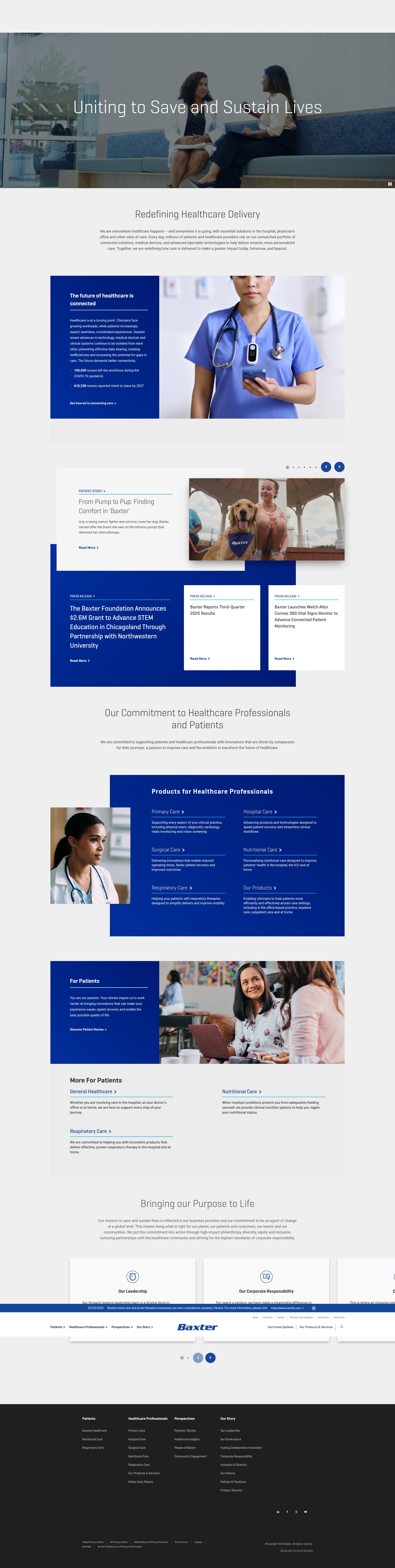 Screenshot of www.baxter.com