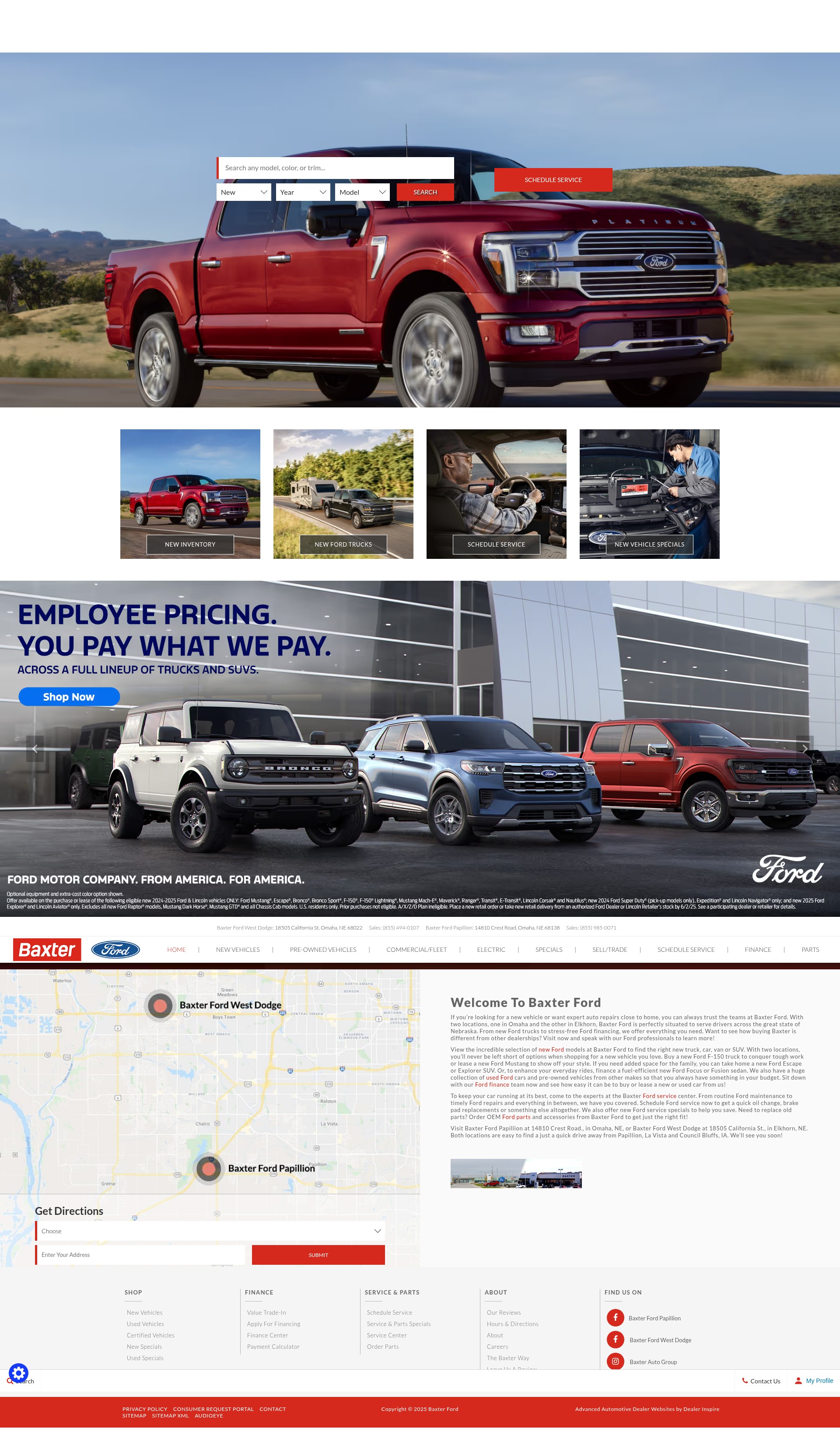 Screenshot of www.baxterford.com
