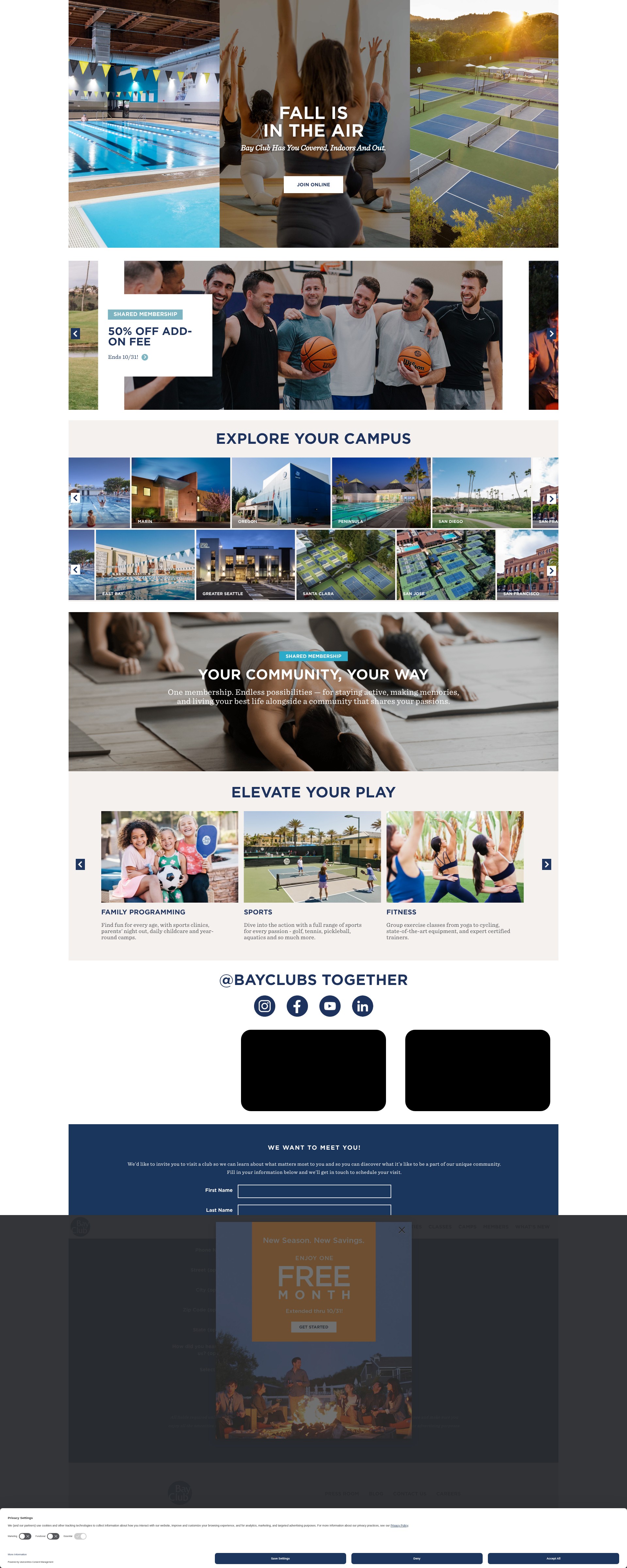Screenshot of www.bayclubs.com