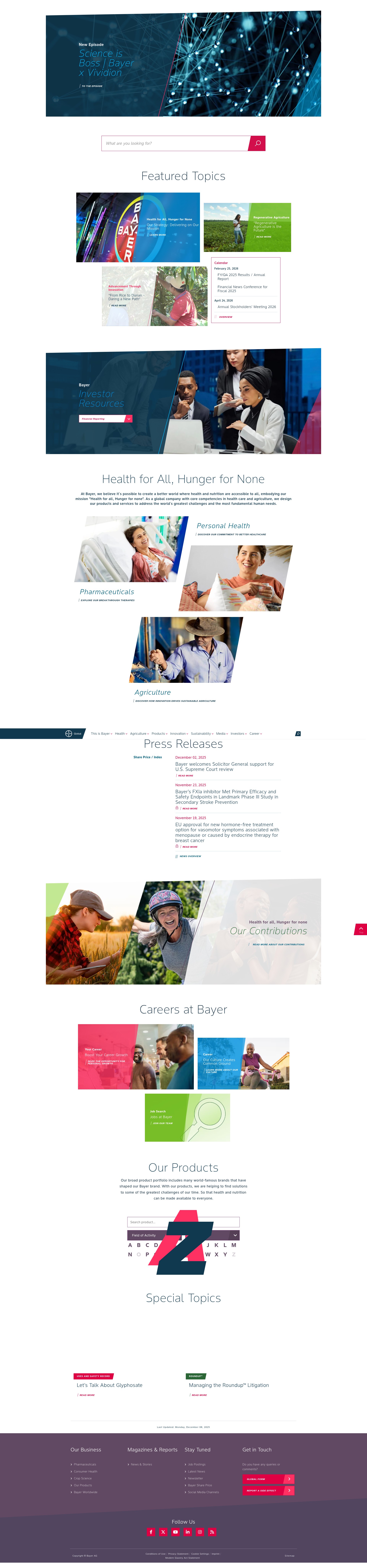 Screenshot of www.bayer.com