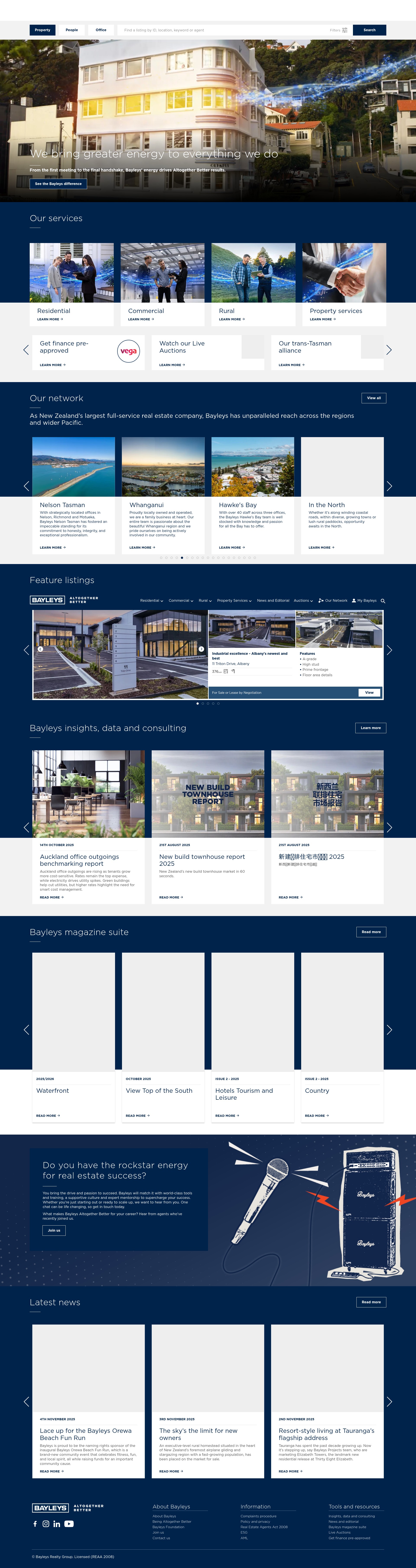 Screenshot of www.bayleys.co.nz