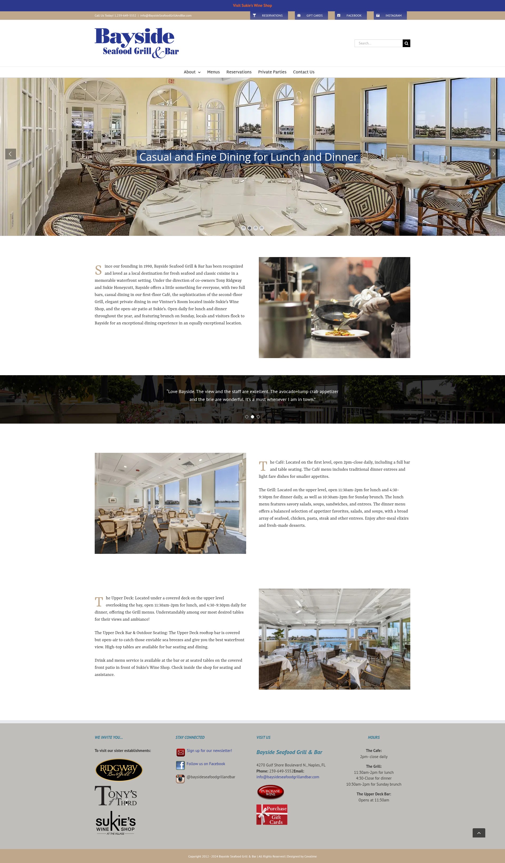 Screenshot of www.baysideseafoodgrillandbar.com
